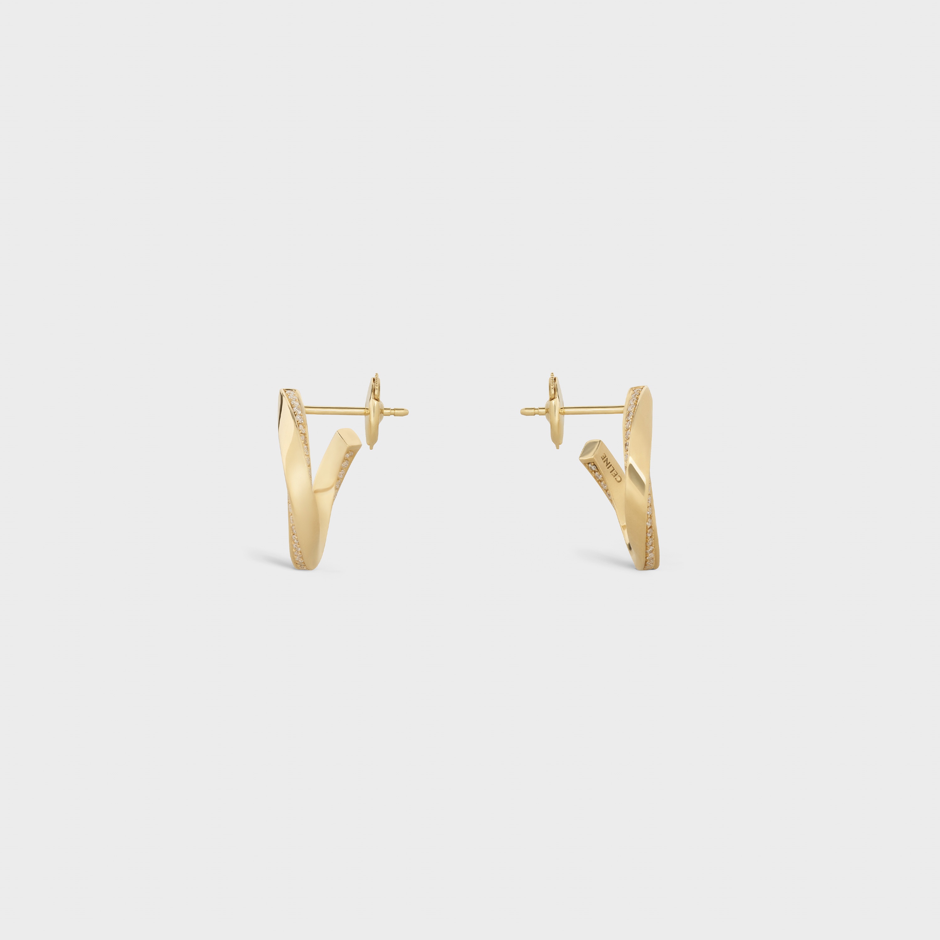 Torsion Earrings in Yellow Gold and Diamonds - 3