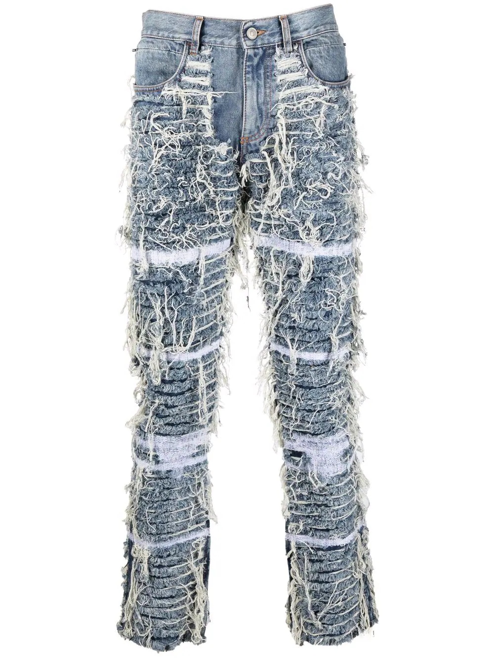distressed denim jeans - 1