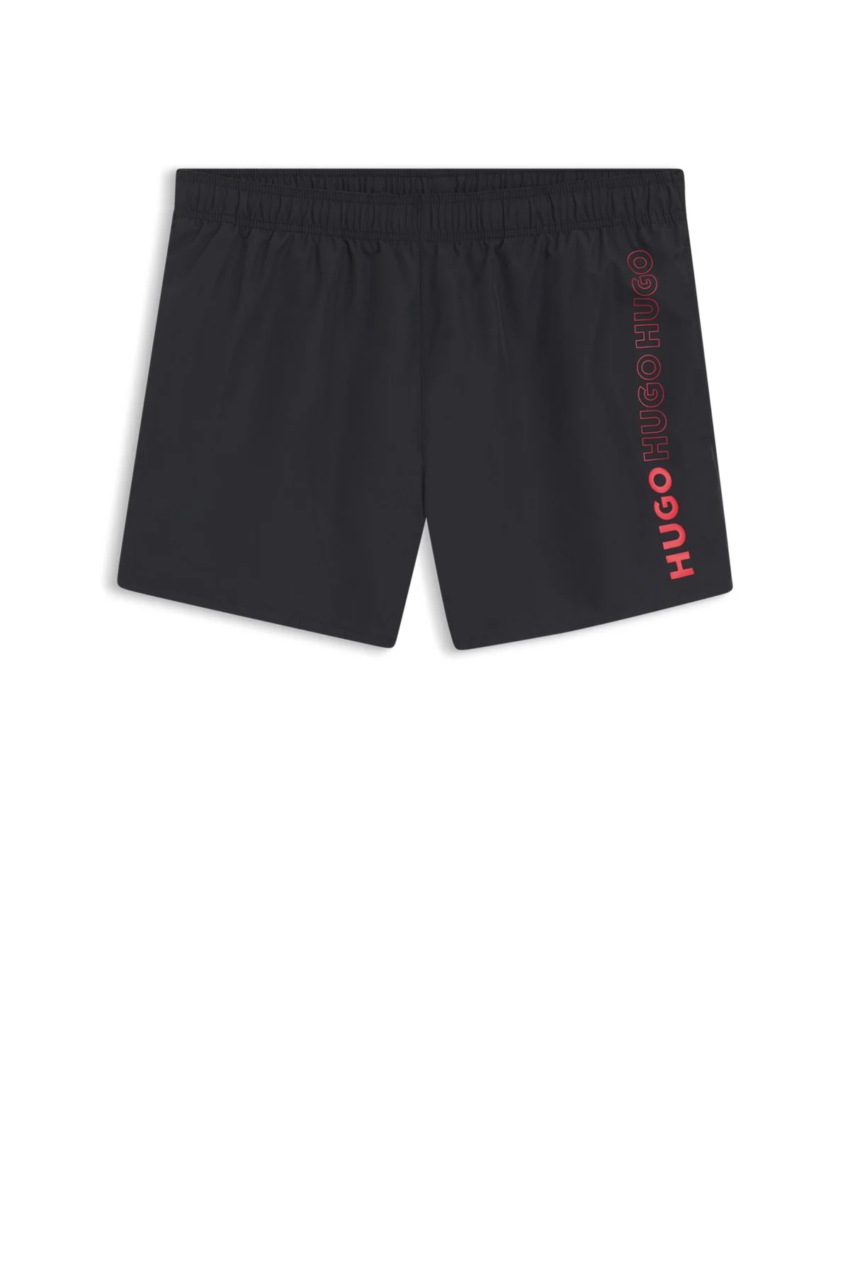QUICK-DRY SWIM SHORTS WITH VERTICAL PRINTED LOGOS - 1