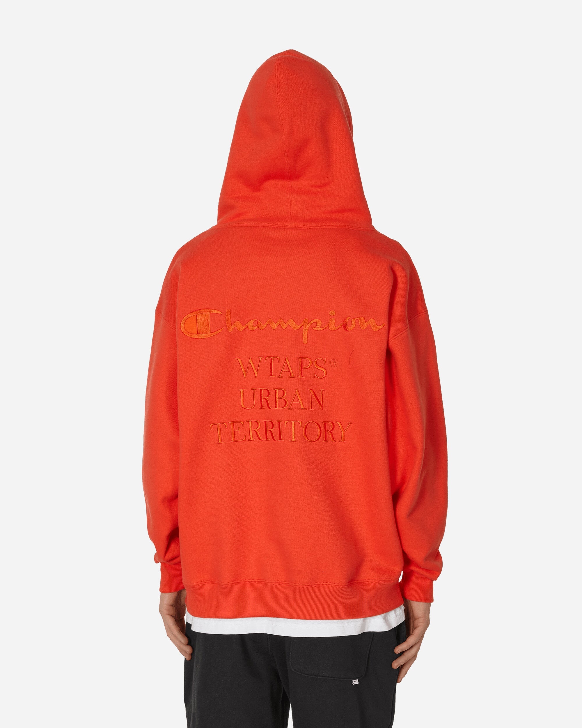 Champion WTAPS Academy Hooded Sweatshirt Orange | slamjam | REVERSIBLE