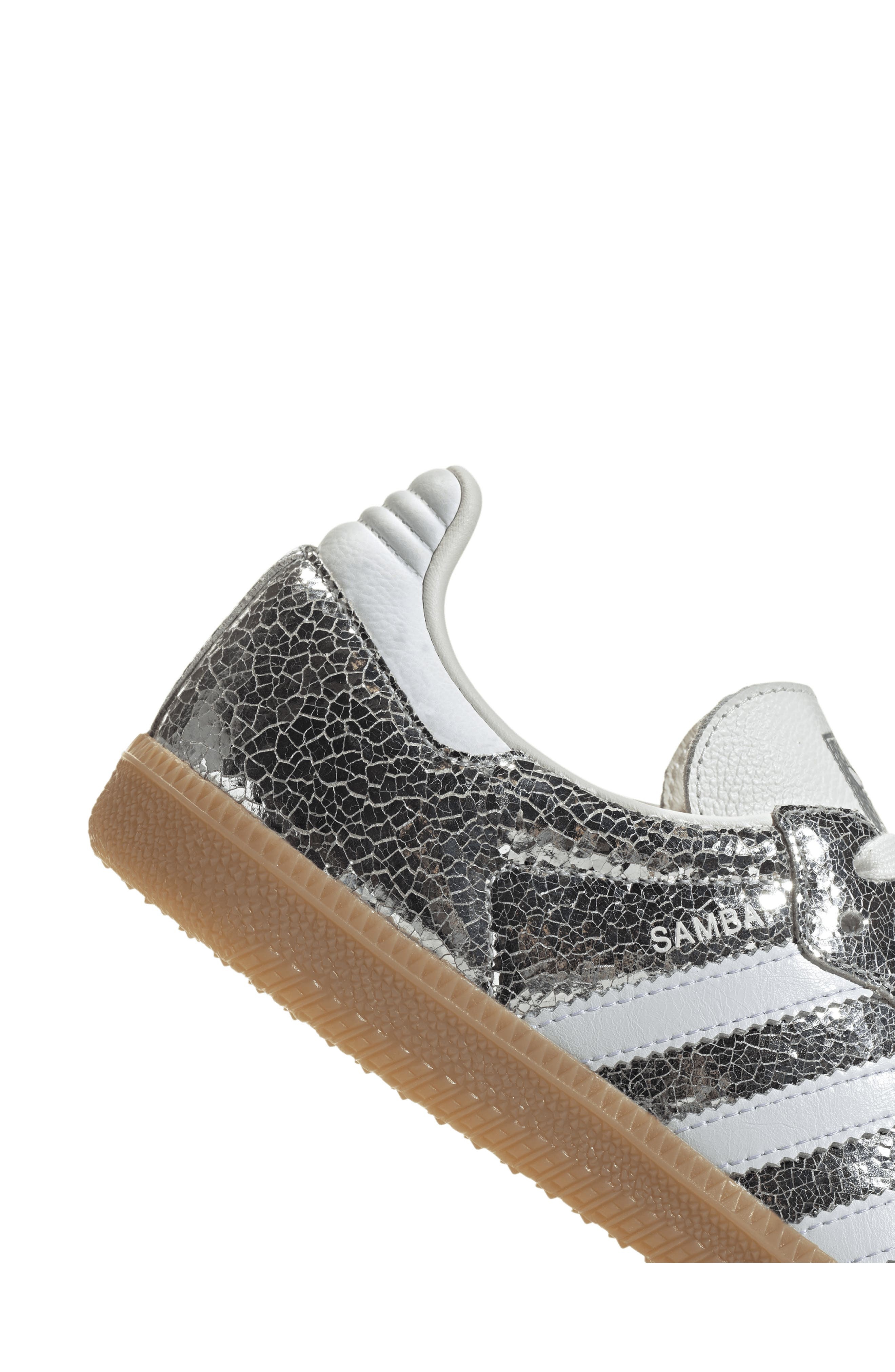 adidas Samba OG Sneaker in Silver Metallic/White/White at Nordstrom - 8