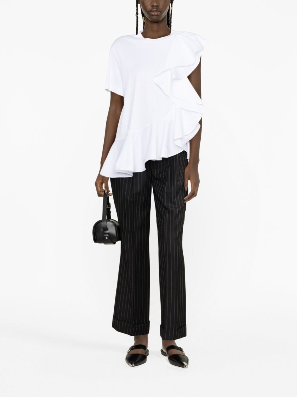 asymmetric ruffled T-shirt - 2