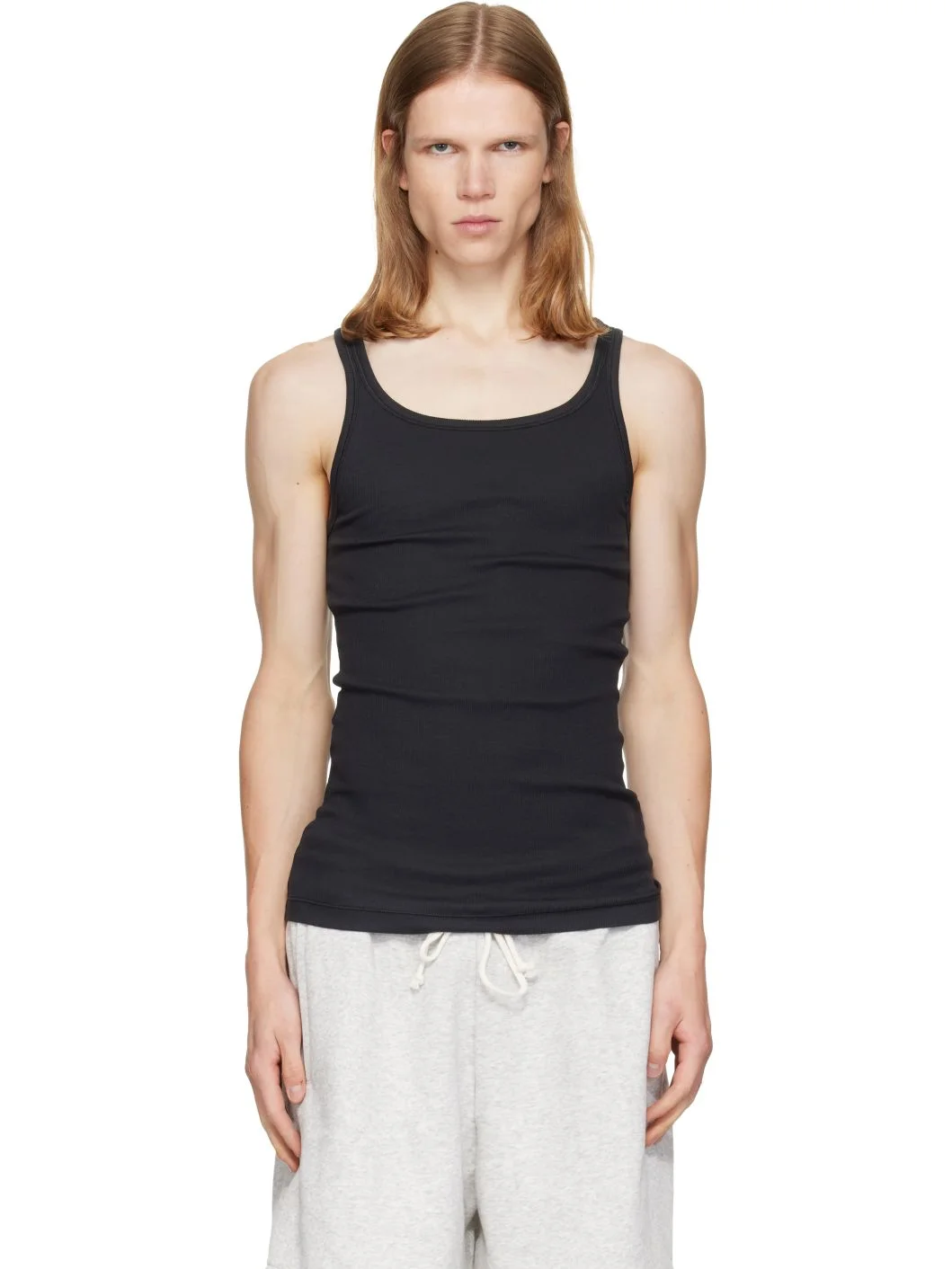 Three-Pack Black SKIMS Cotton Rib Tank Tops - 1