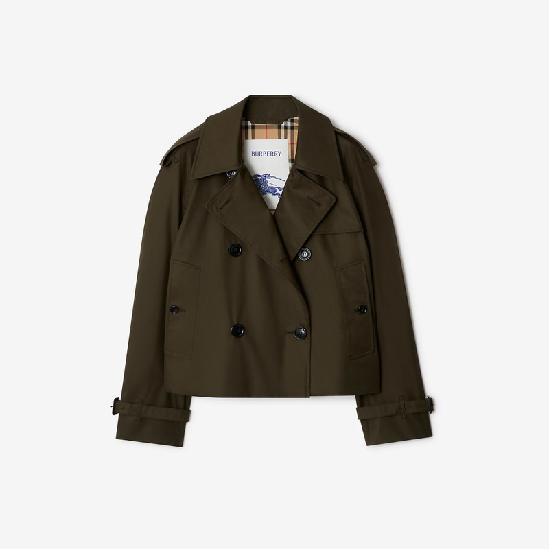 Cropped Tropical Gabardine Mayfair Trench Jacket 1