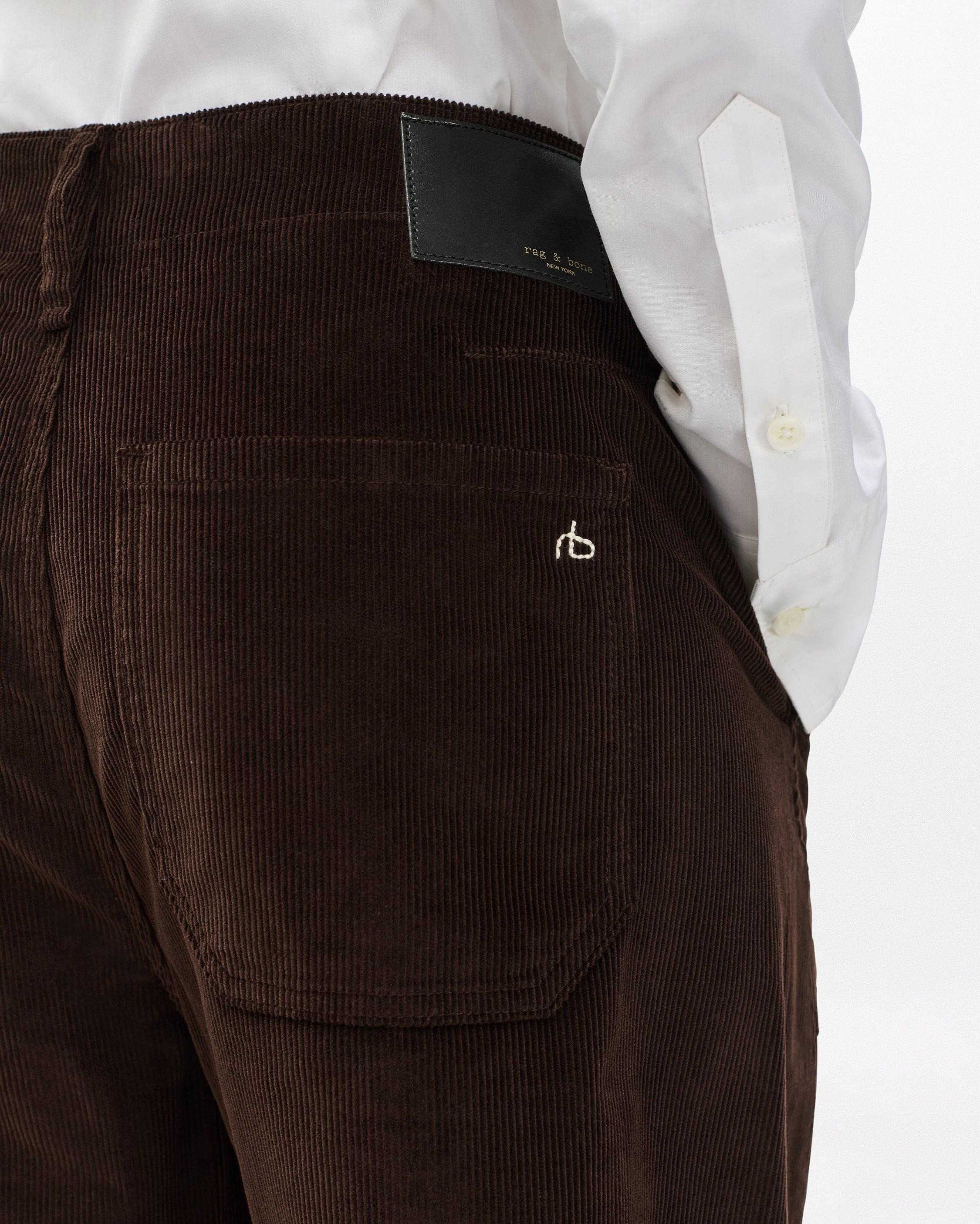 Charlie Ankle Barrel Corduroy Pants
Stretch Corduroy in Dark Brown - 5