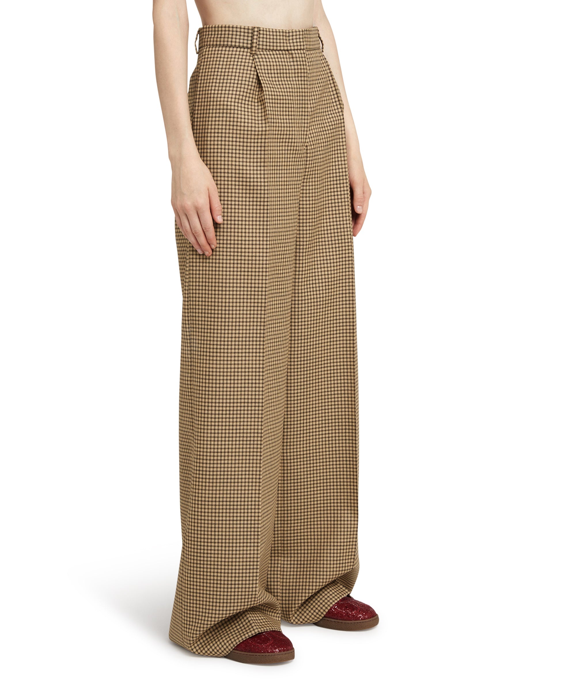 Wool trousers with  "Microcheck Wool" motif - 4