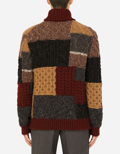 Dolce & Gabbana Wool and cashmere patchwork turtle-neck sweater outlook