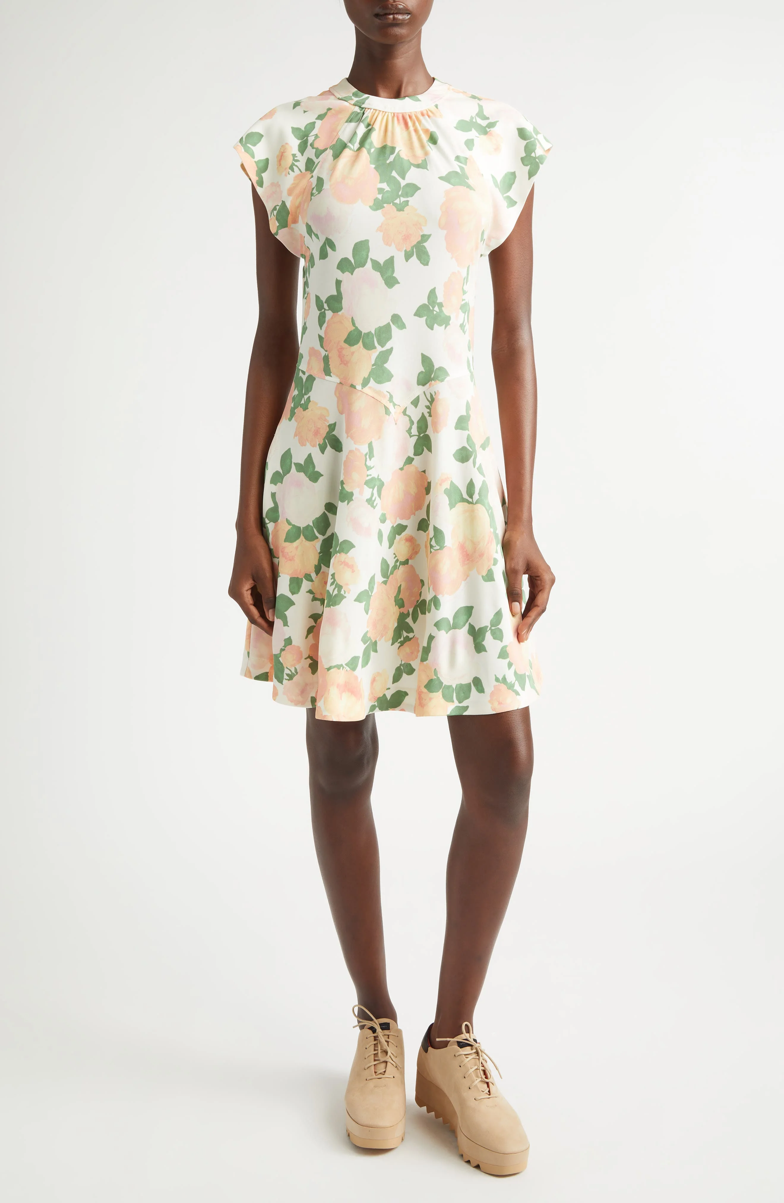 Stella McCartney Peony Print Dress in Multicolor Pink at Nordstrom - 1