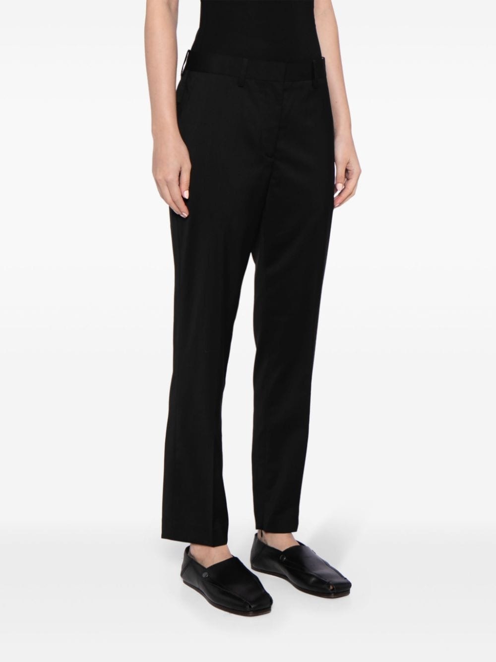 slim-fit wool trousers - 3