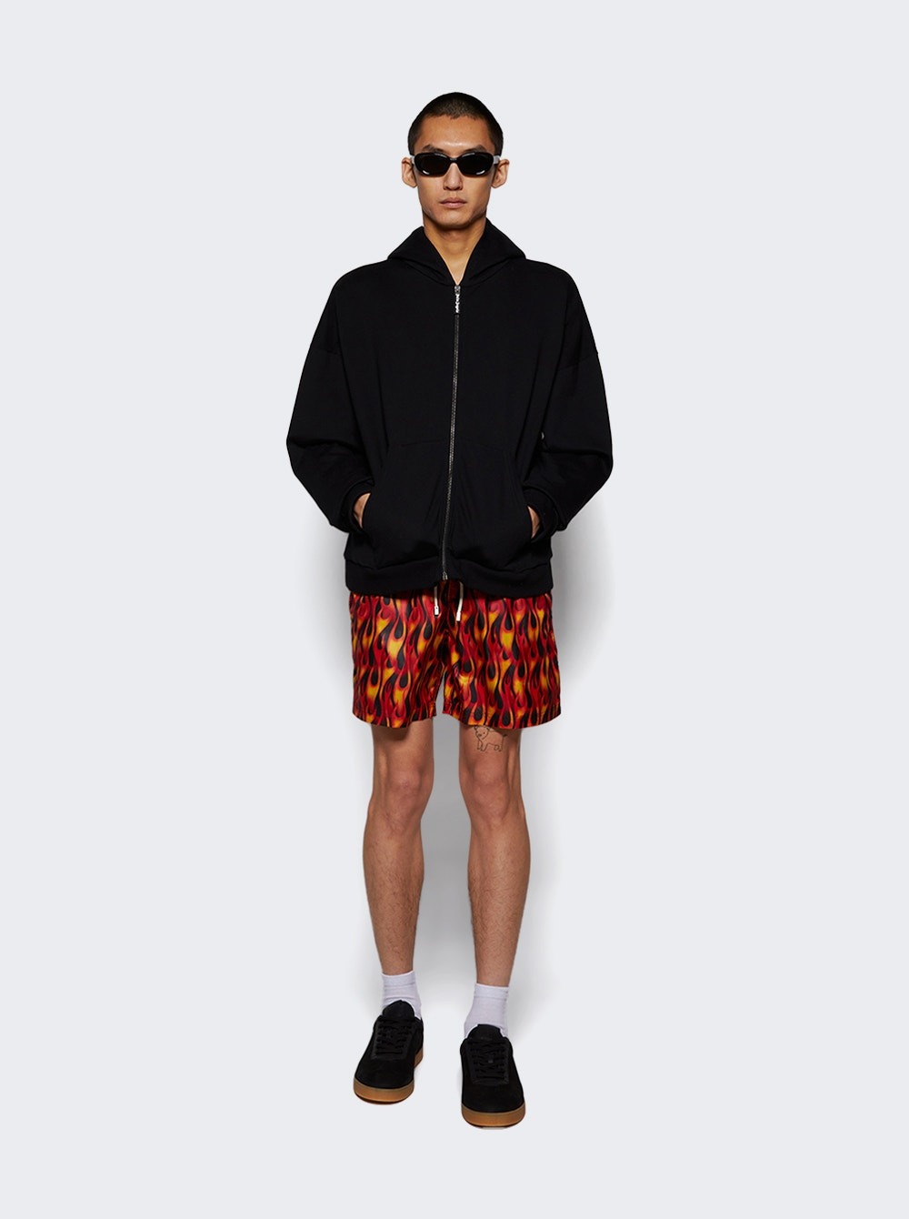 Ivy Pin Up Zipped Hoodie Black - 2
