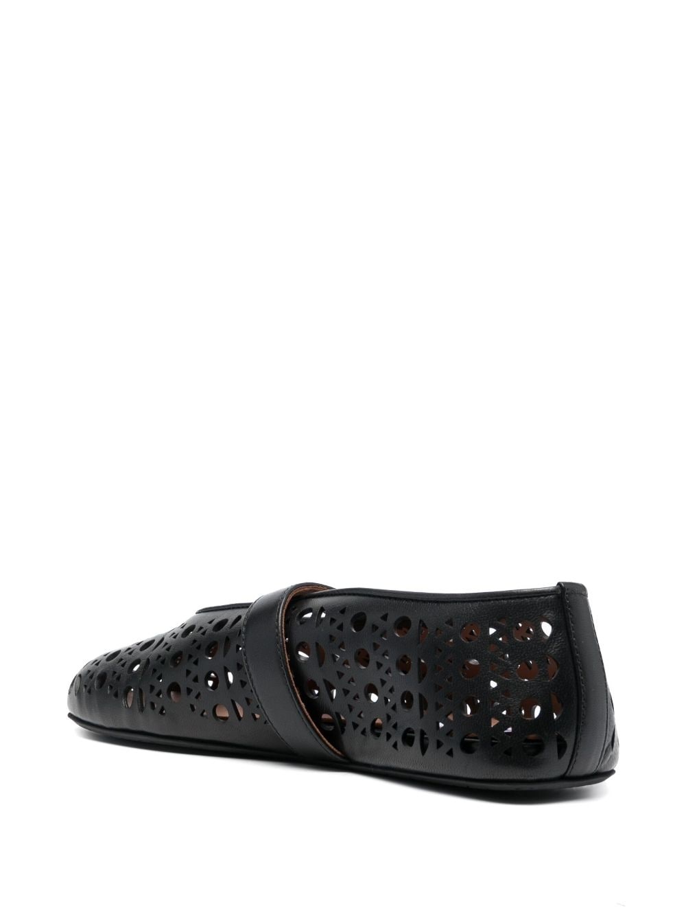 cut-out leather ballerinas - 3