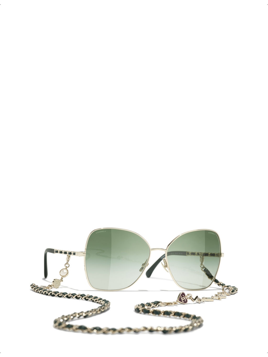 CH4274Q butterfly-frame chain metal sunglasses - 2