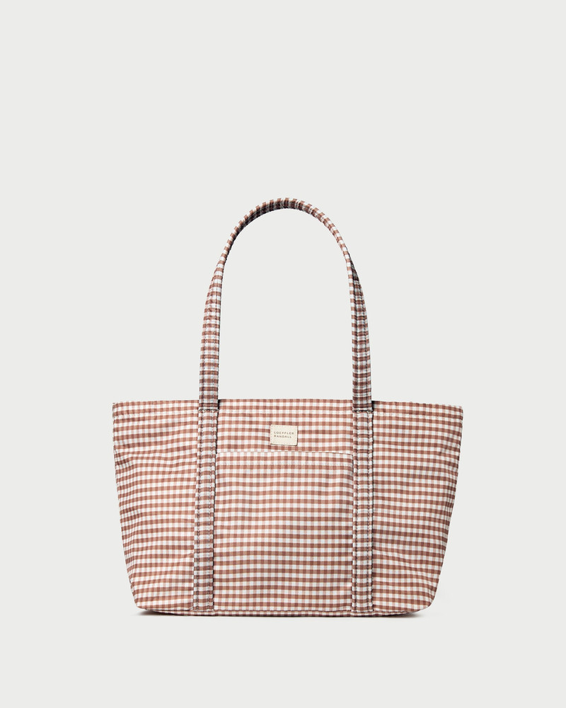 Mira Brown Gingham Everyday Tote 1