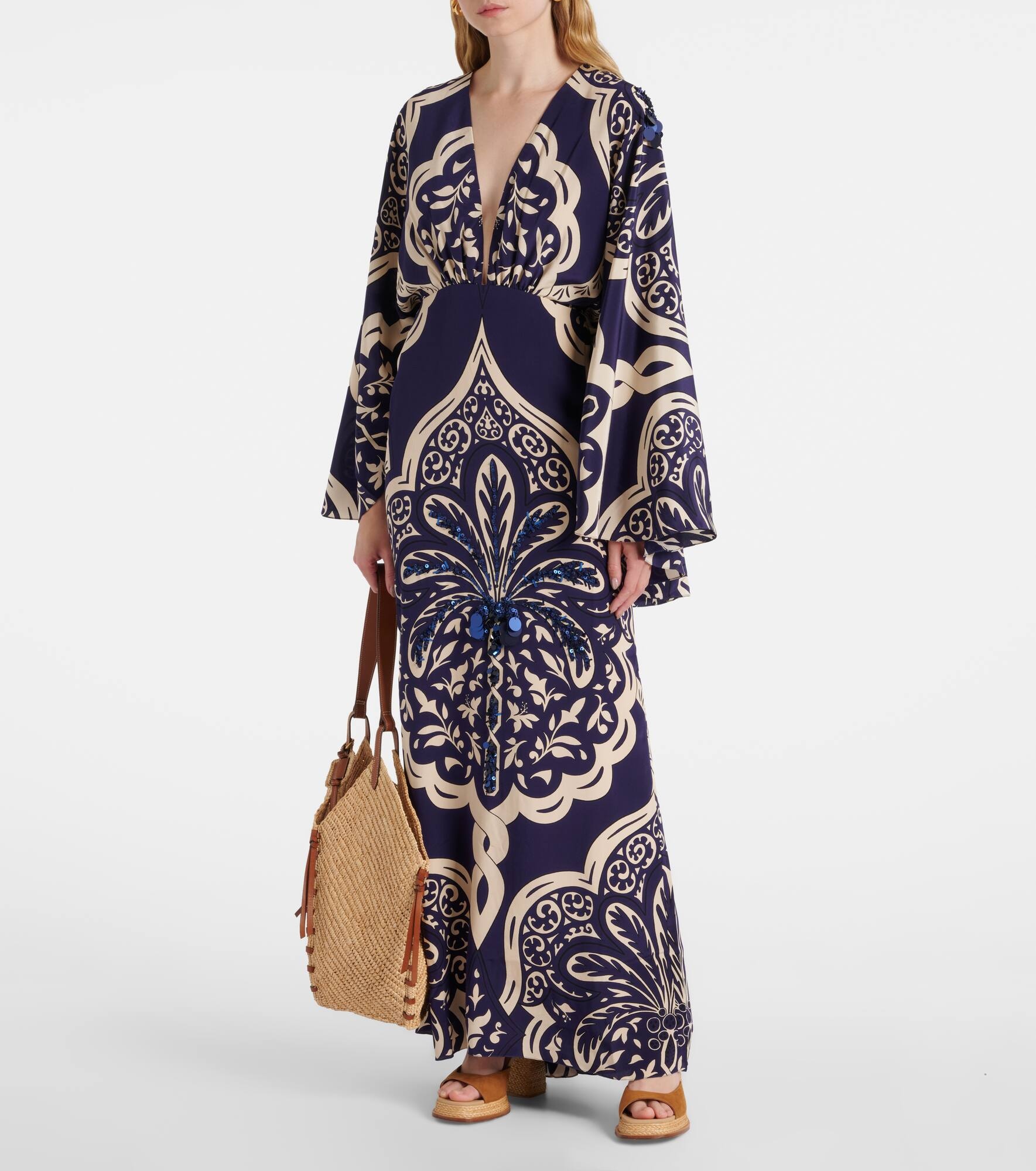 Sequined printed silk maxi dress - 2