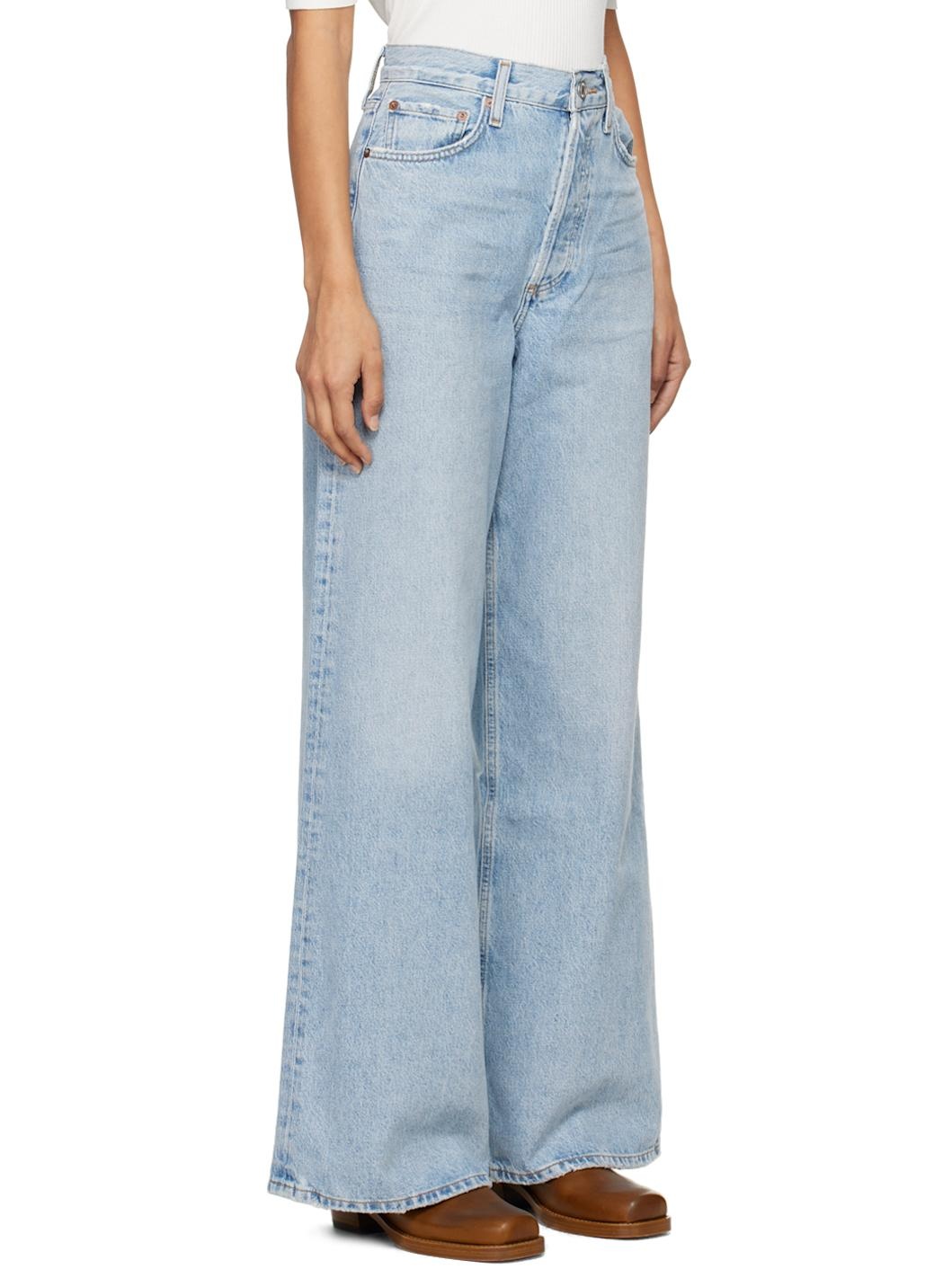 Blue Dame High Rise Wide Leg No Cuff Jeans - 2
