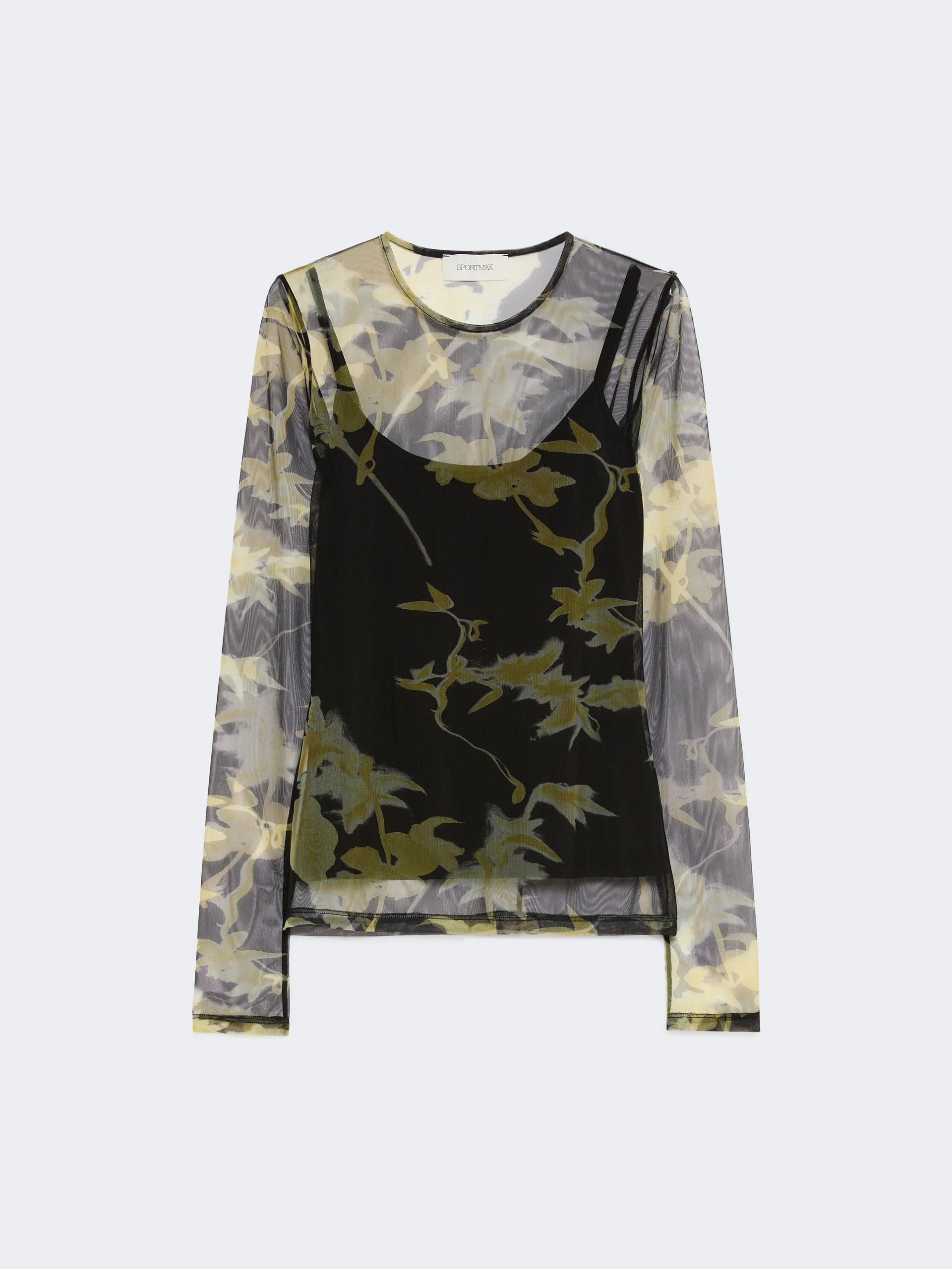 PEVERA Printed tulle top - BLACK - 1