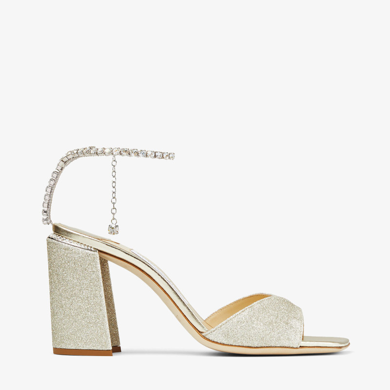 Saeda 샌들 블록 힐 85
Platinum Ice Glitter Sandals - 크리스탈 체인 - 1