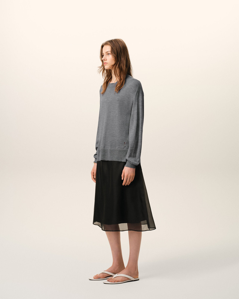 GREY THIN WOOL CREWNECK AMI DE COEUR SWEATER 6