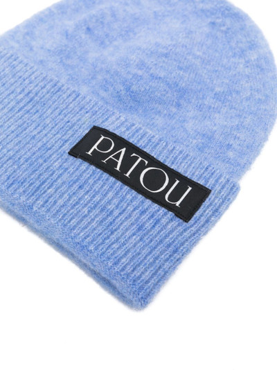 PATOU logo-patch wool-blend beanie outlook