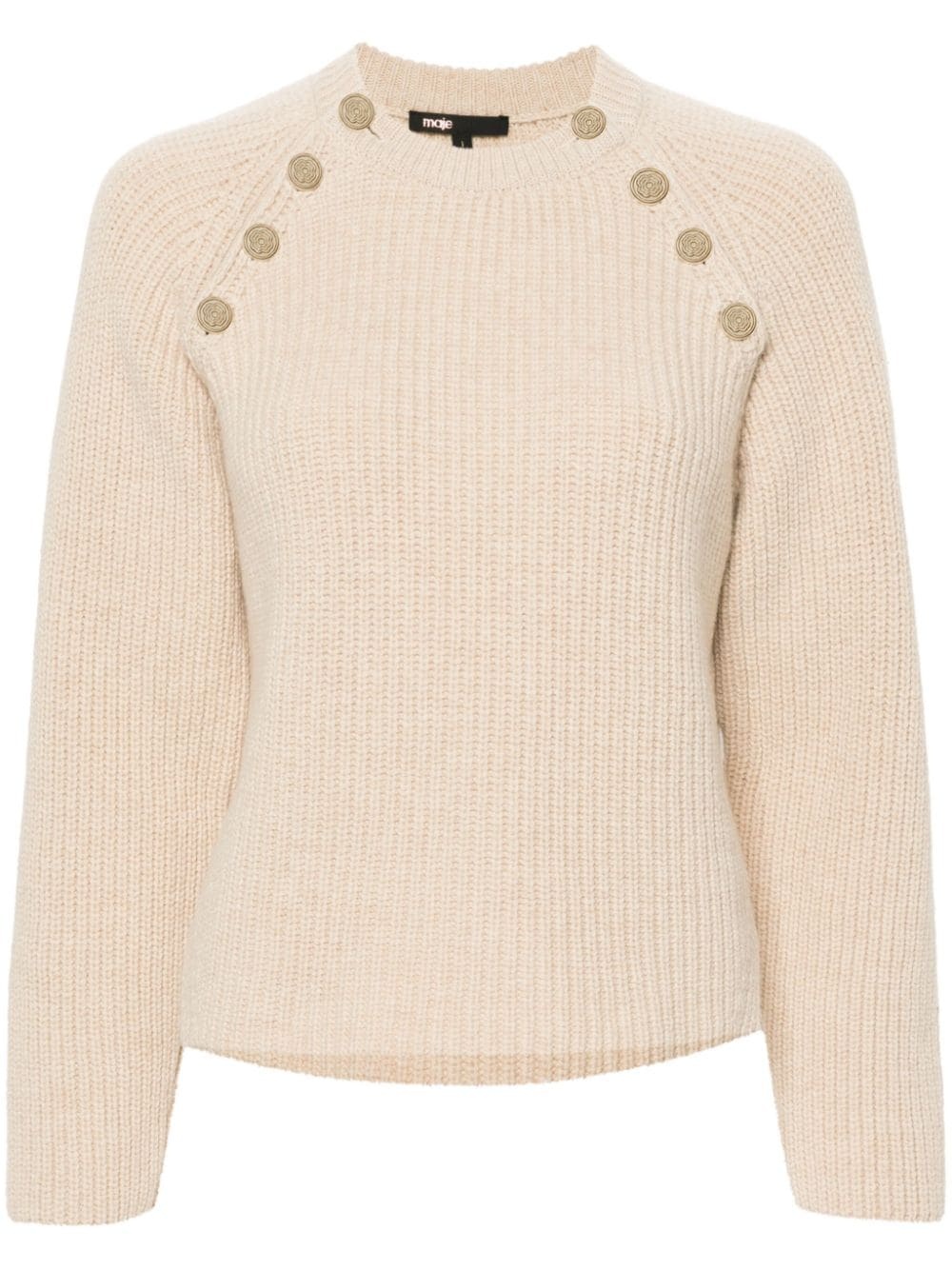 embossed-button sweater - 1