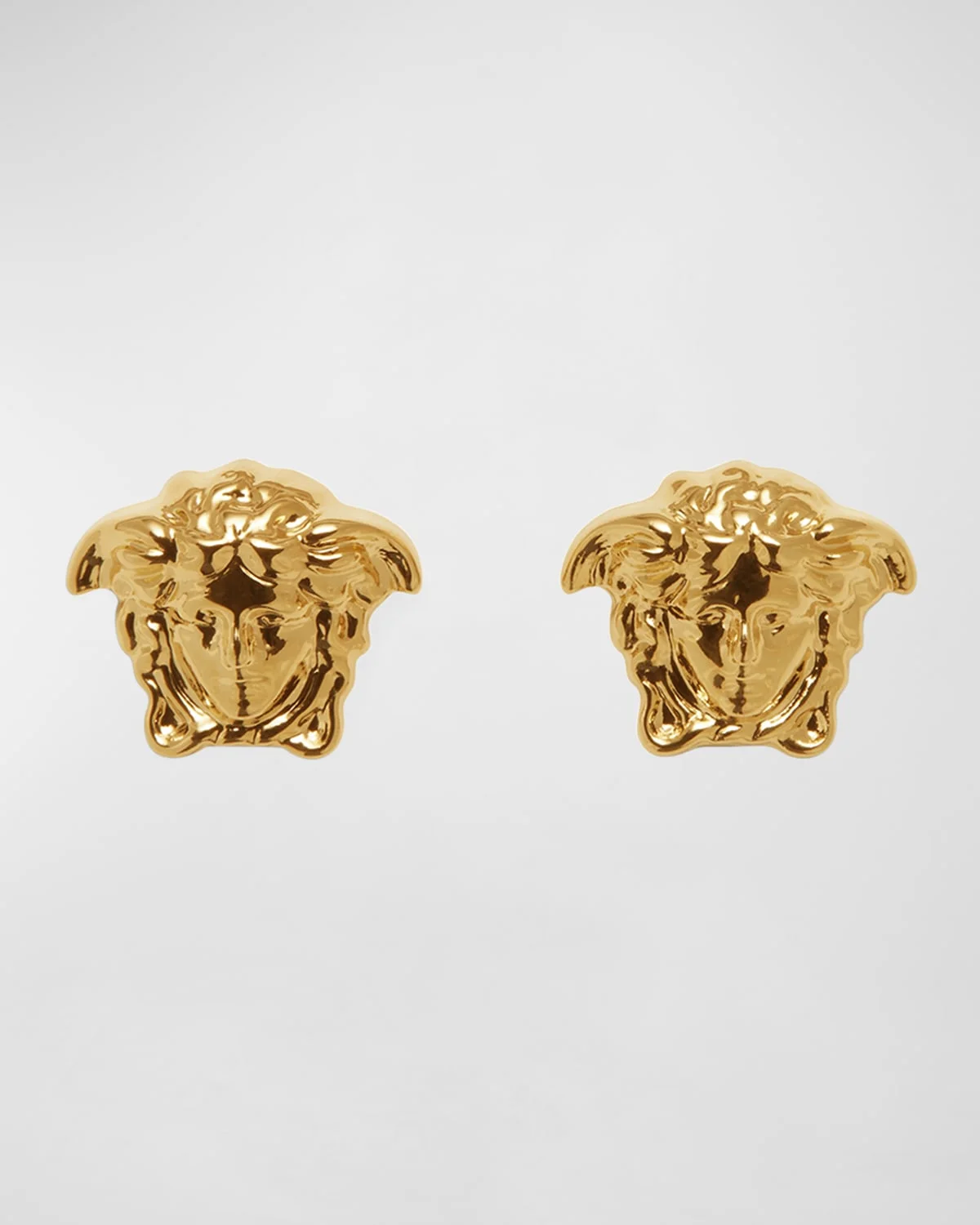 Men's Golden Medusa Head Earrings - 1