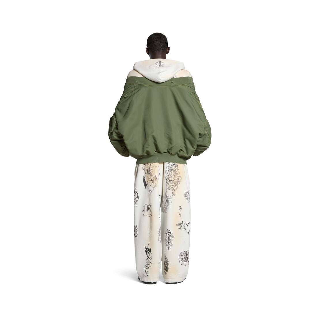 Off Shoulder Bomber in Dark Green - 4