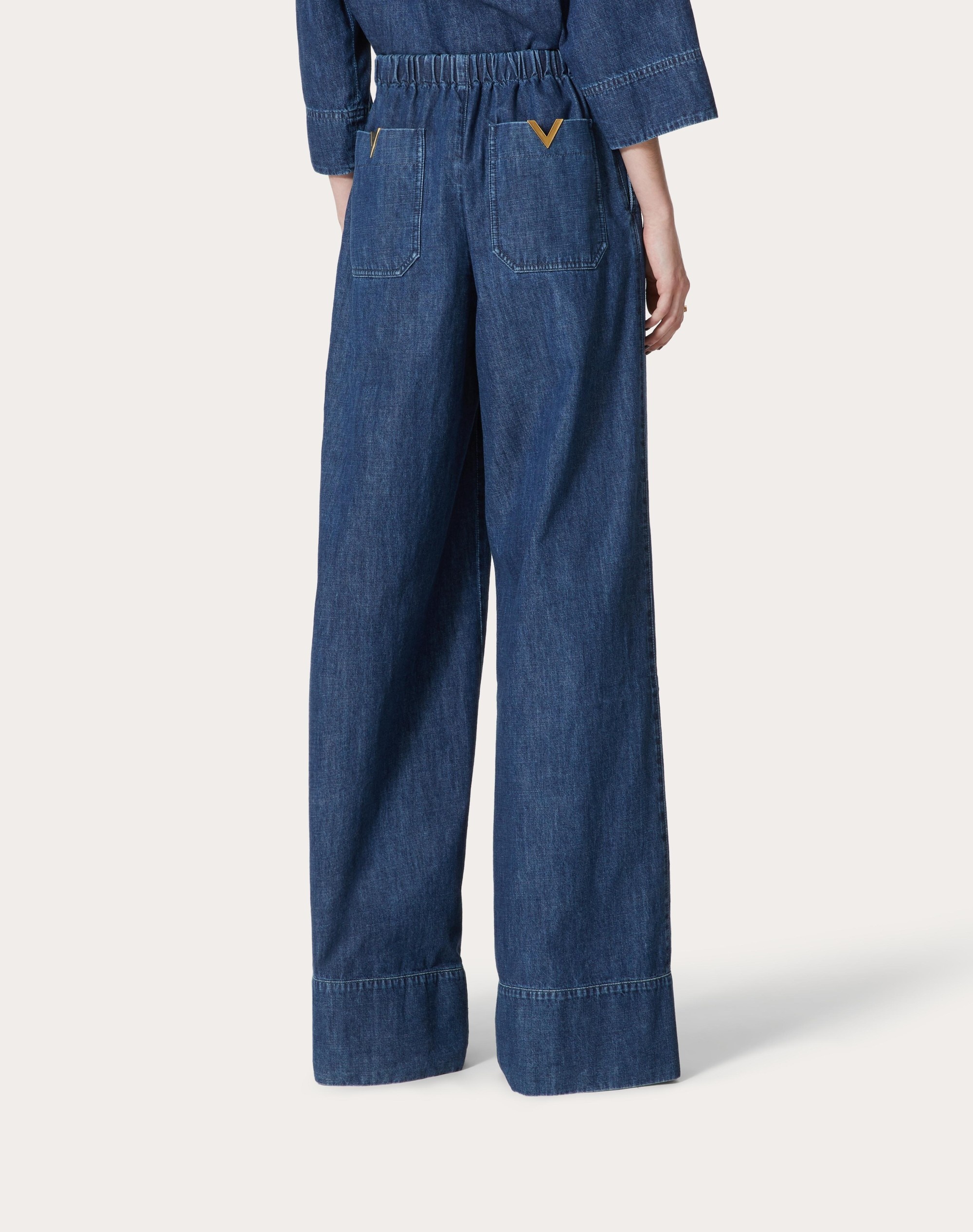 CHAMBRAY DENIM TROUSERS - 4