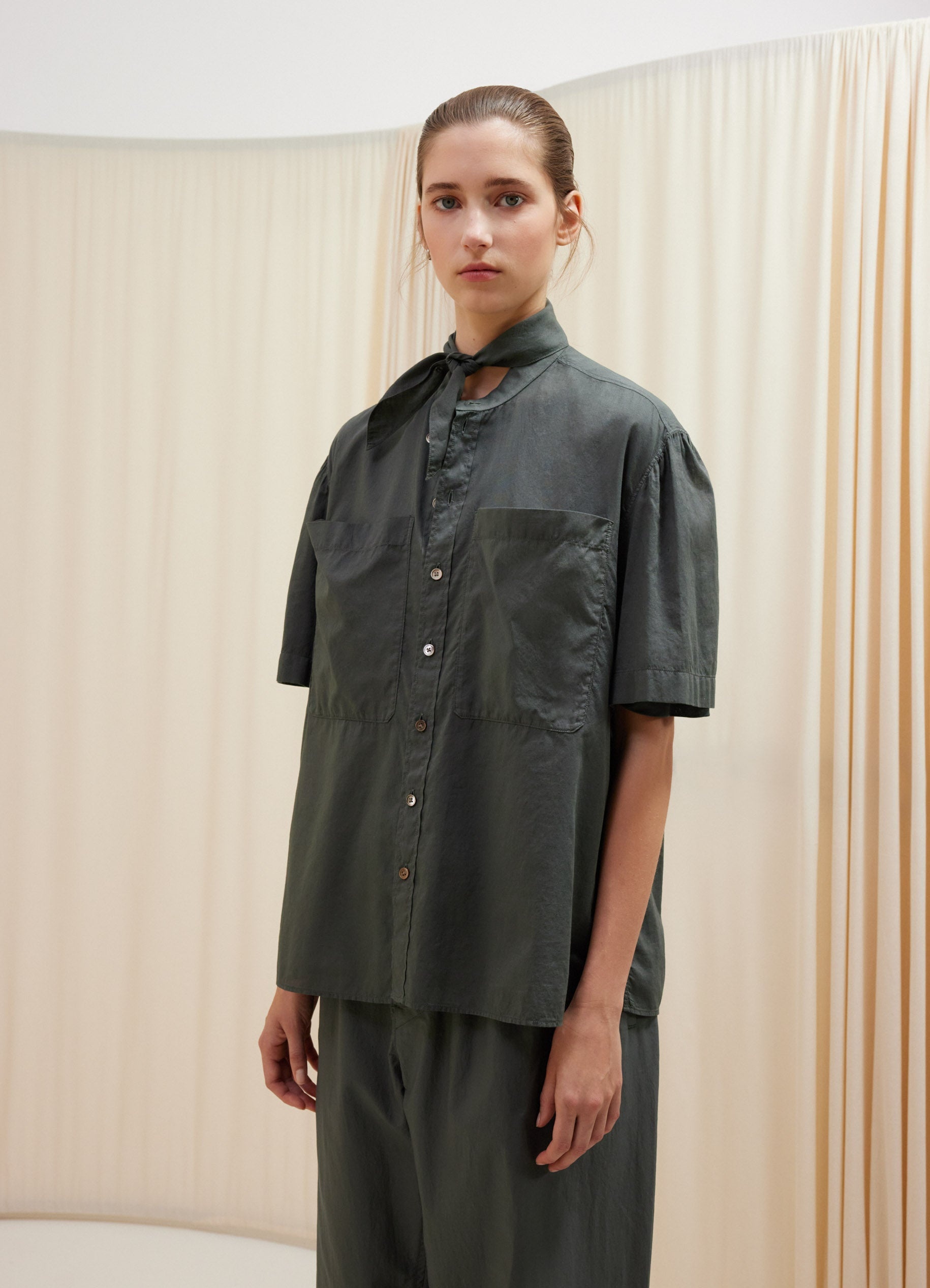 SHORT SLEEVE SHIRT WITH FOULARD - 2