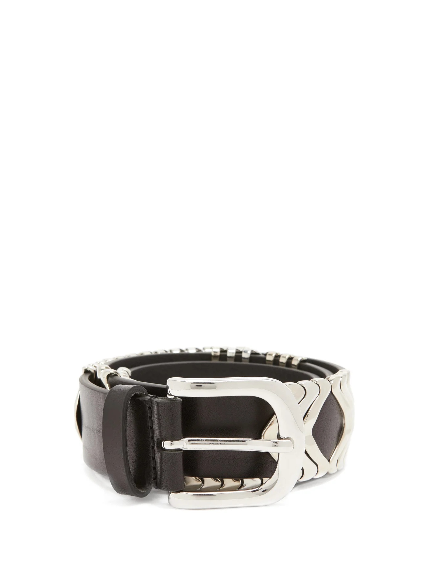 Theodora embellished leather belt - 1