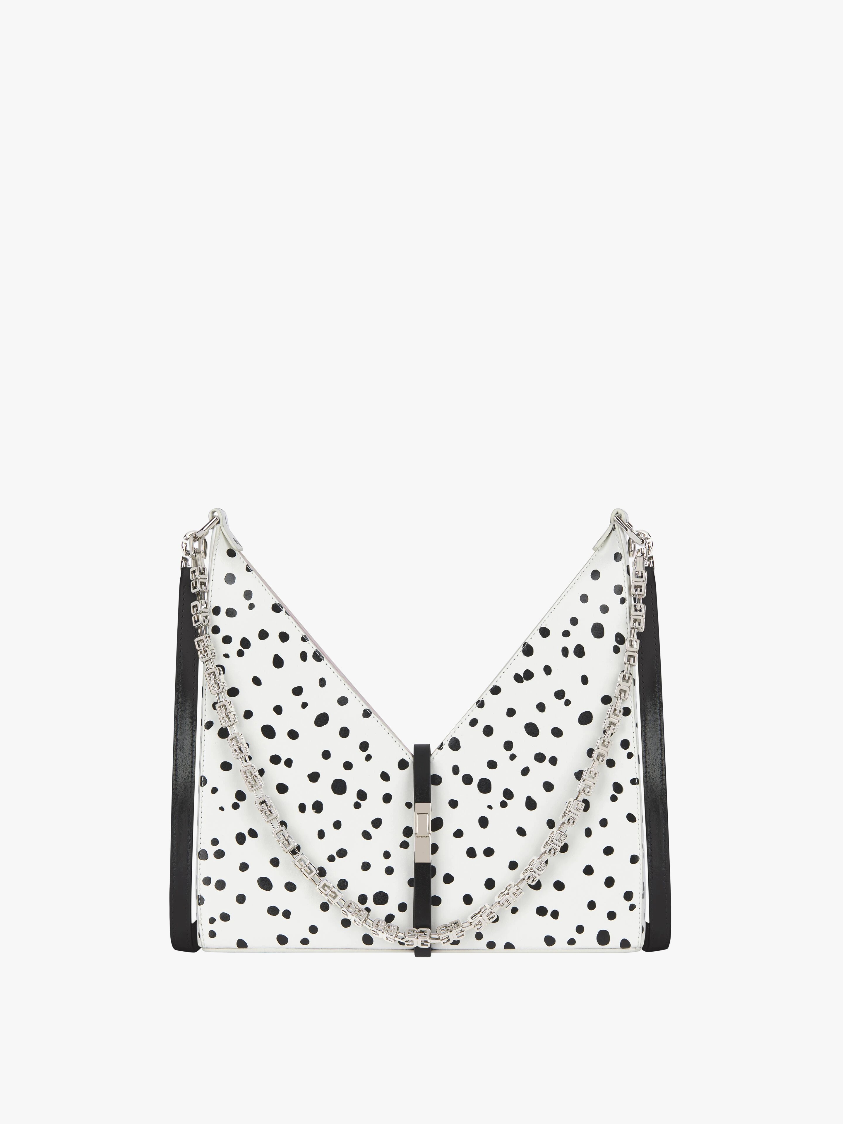 SMALL CUT OUT BAG IN TWO TONE LEATHER WITH CHAIN - 1