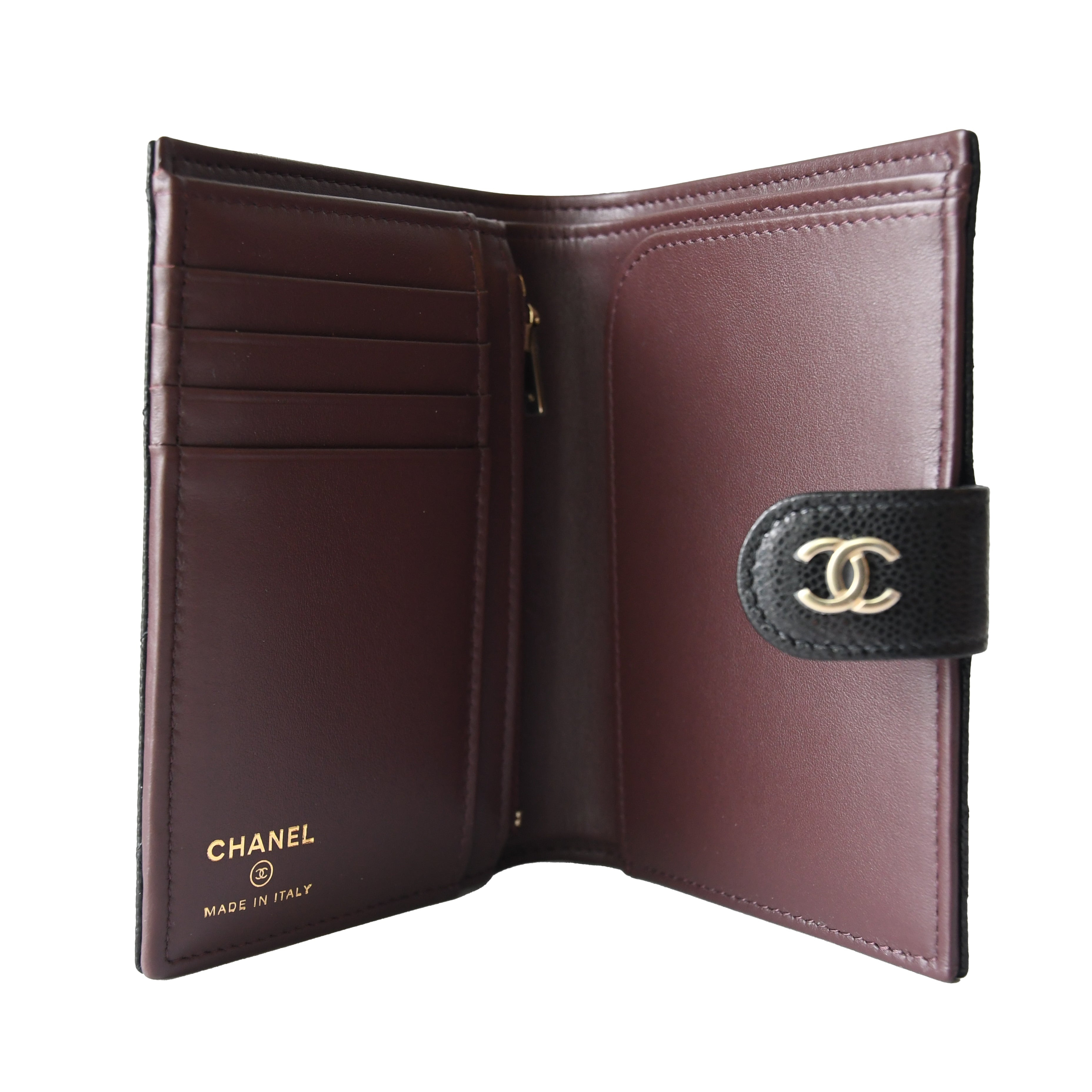 Chanel CC Caviar Quilted Passport Holder Wallet Black - 3