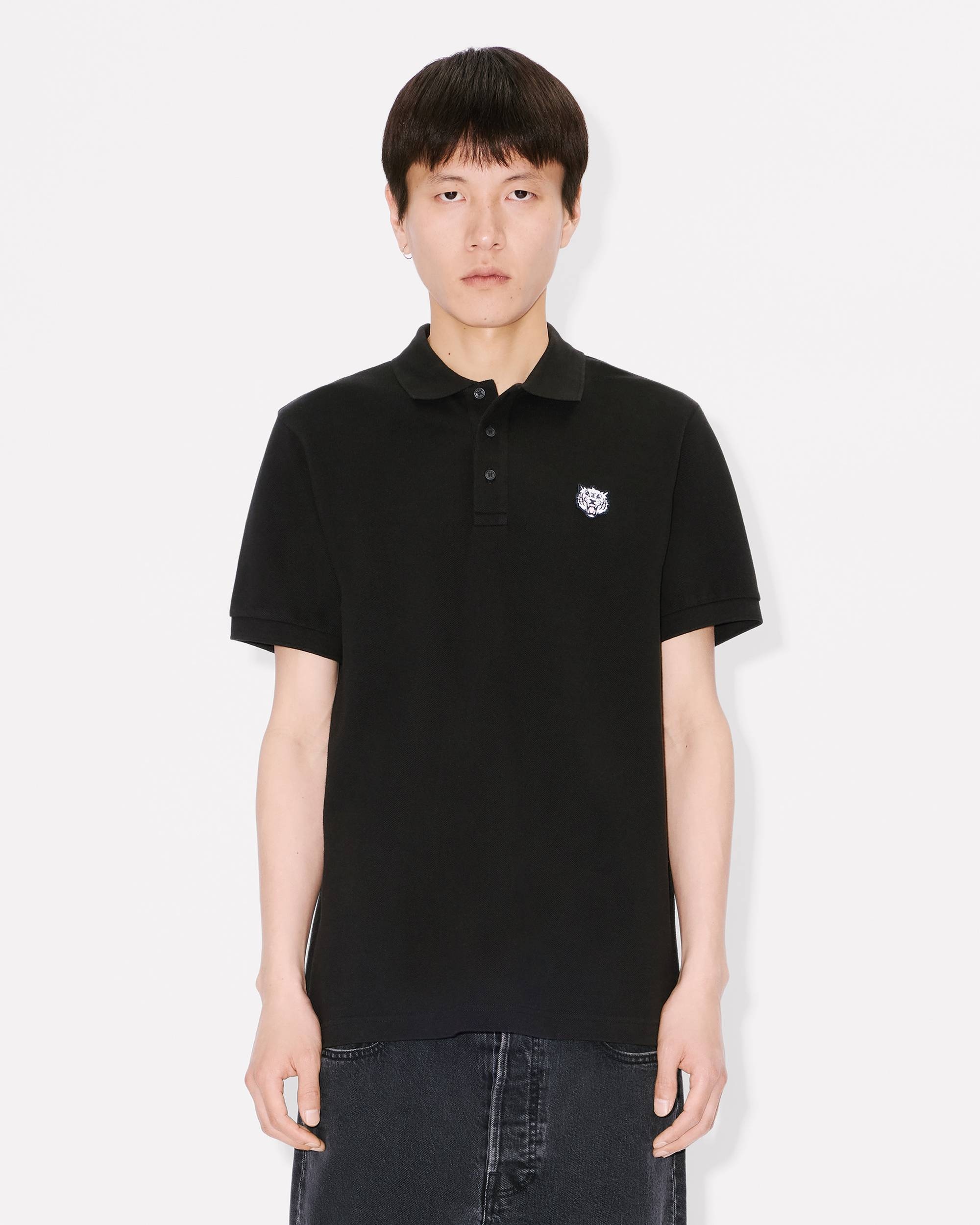 'KENZO Happy Tiger' embroidered slim polo in cotton - 3