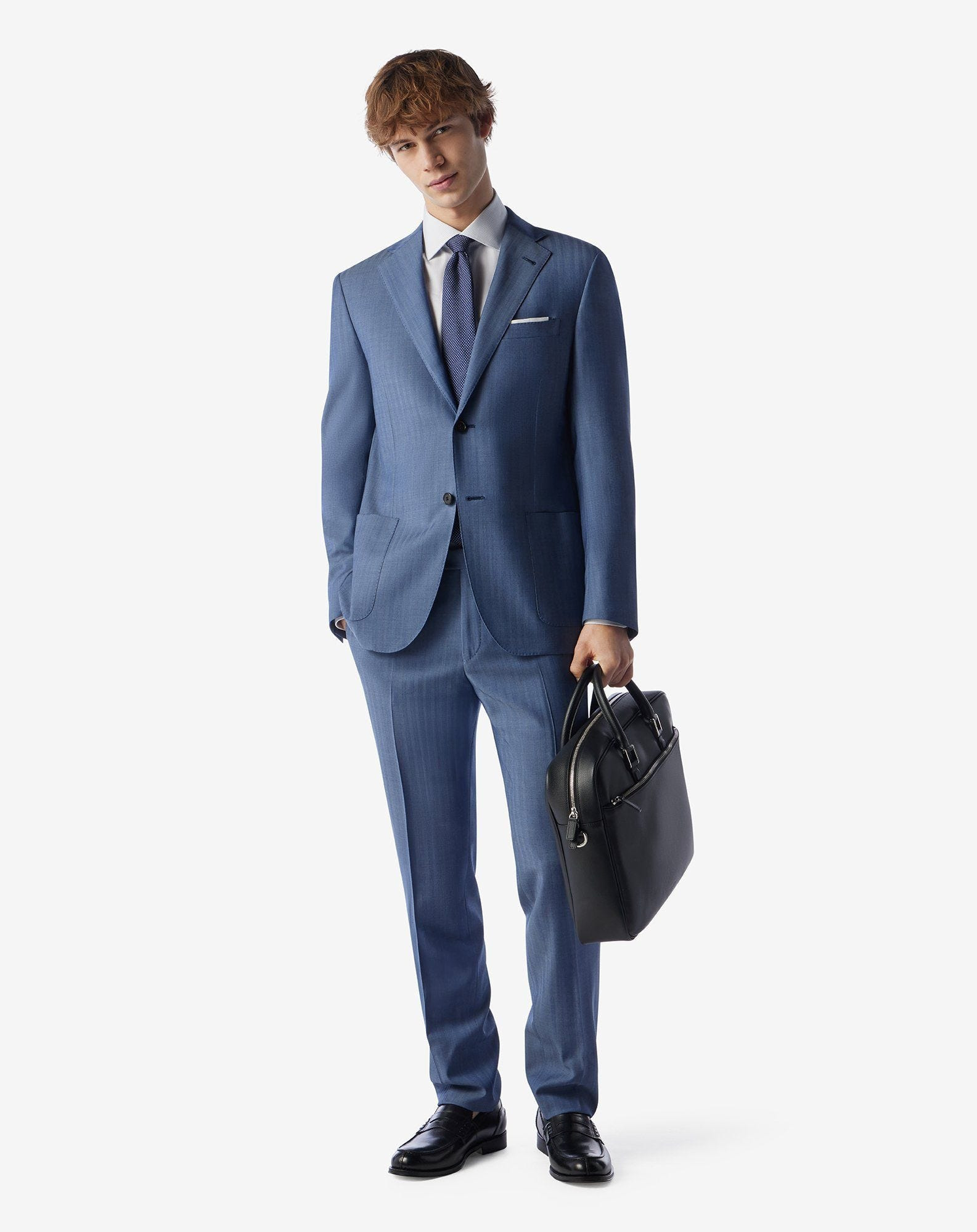 Unlined pale blue wool suit - 2