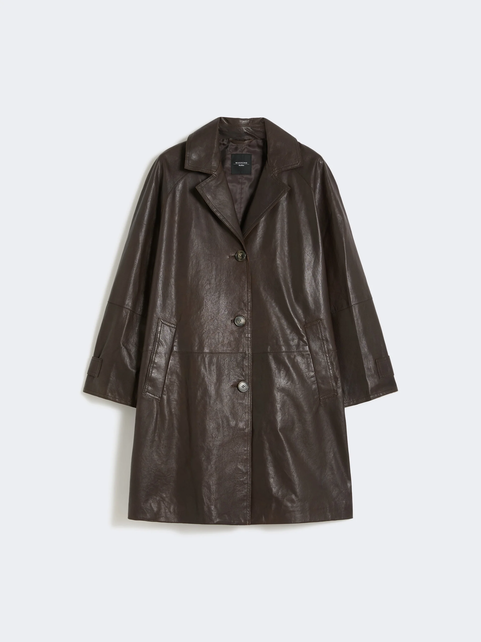 Nappa leather overcoat - BROWN - 1