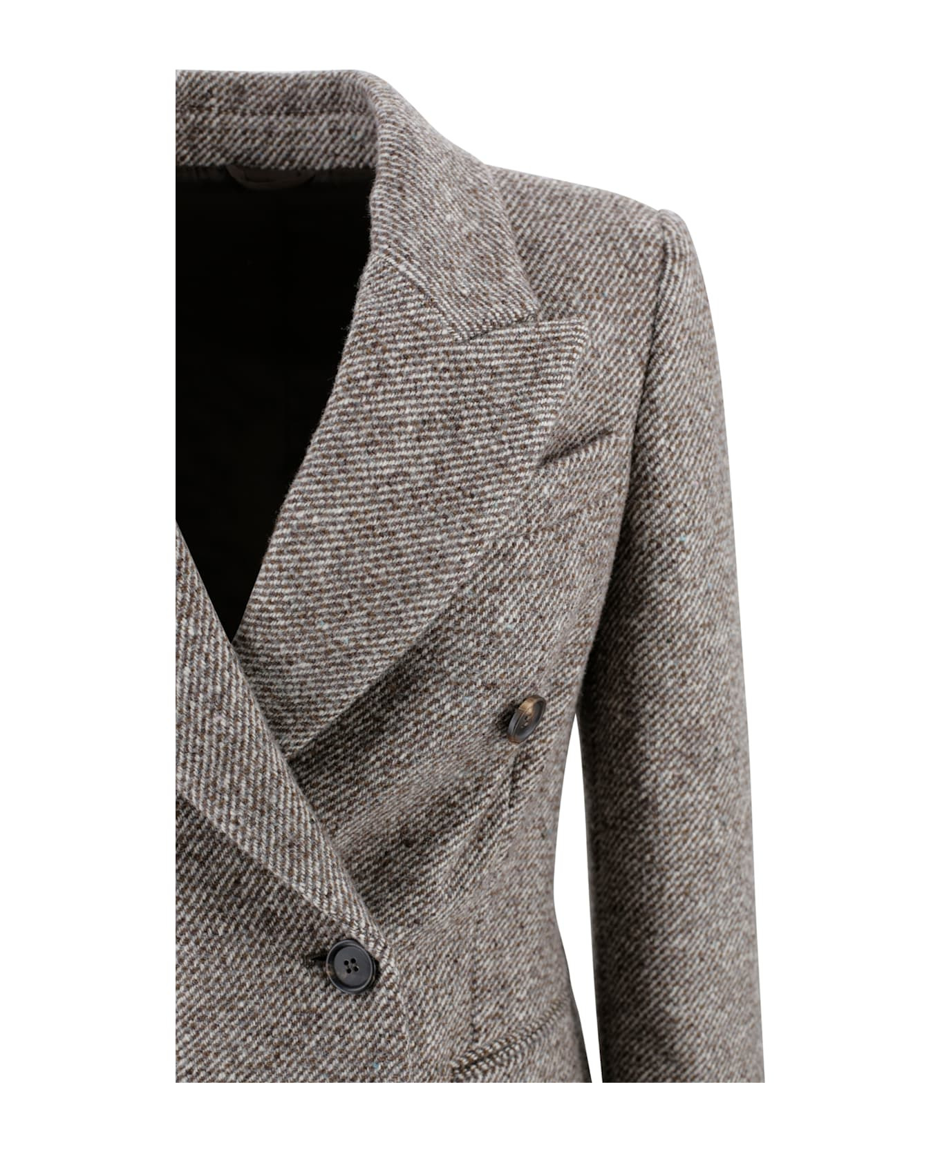 Double-breasted Blazer In Tweed - 2