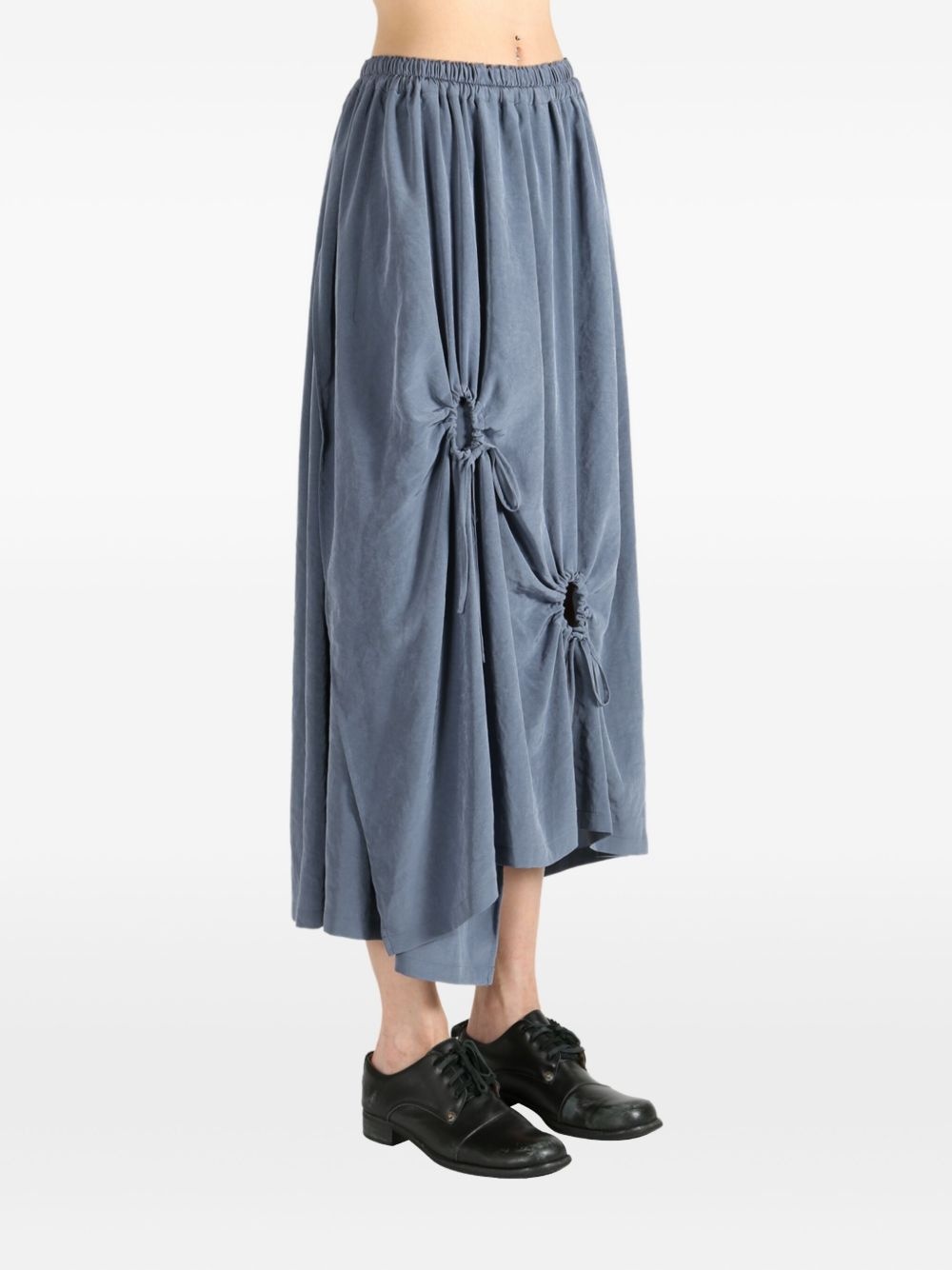 drawstring-detail asymmetrical midi skirt - 2