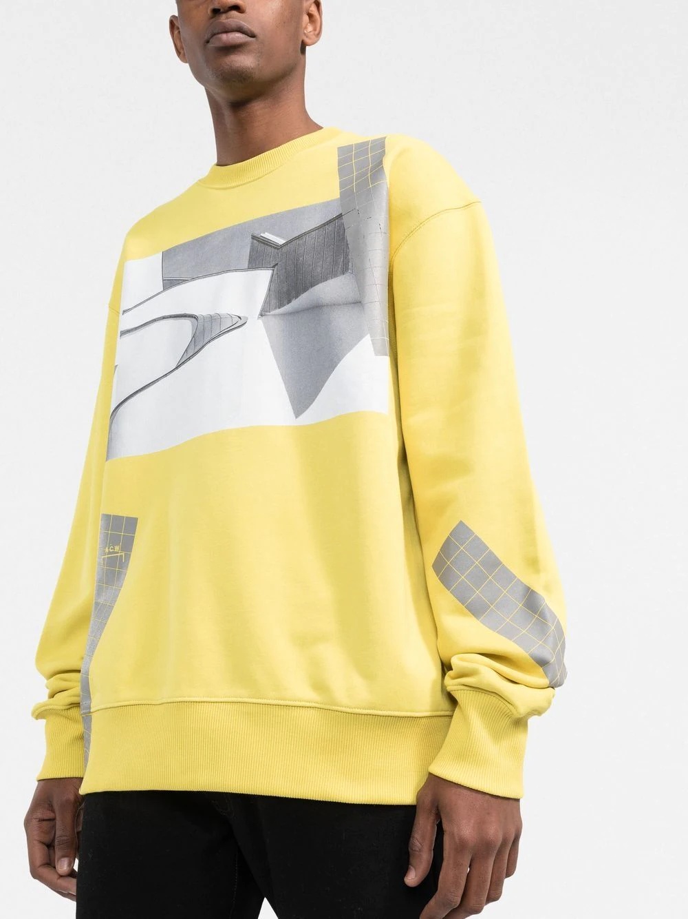 grid graphic print sweatshirt - 3