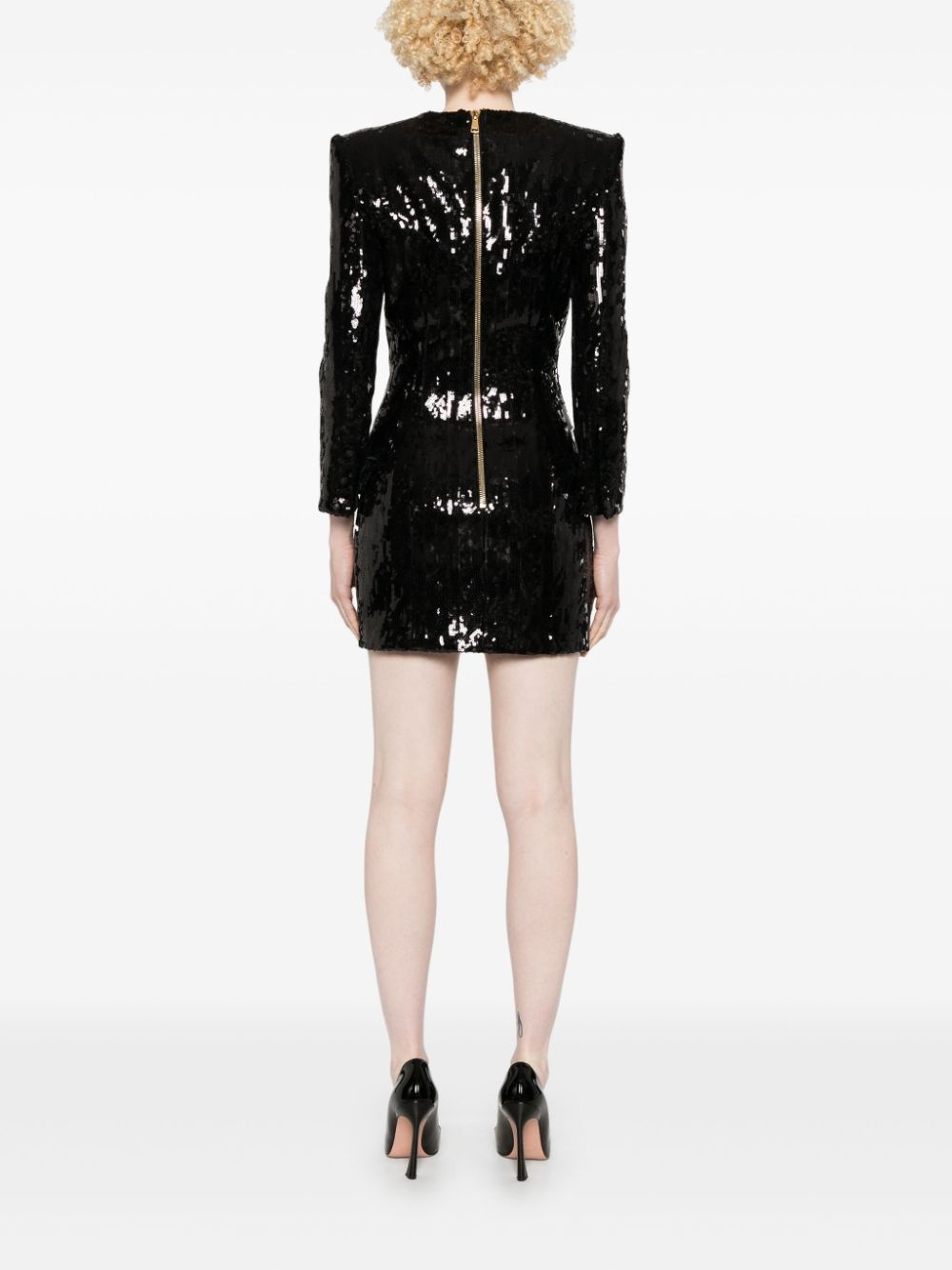 sequinned mini dress - 4