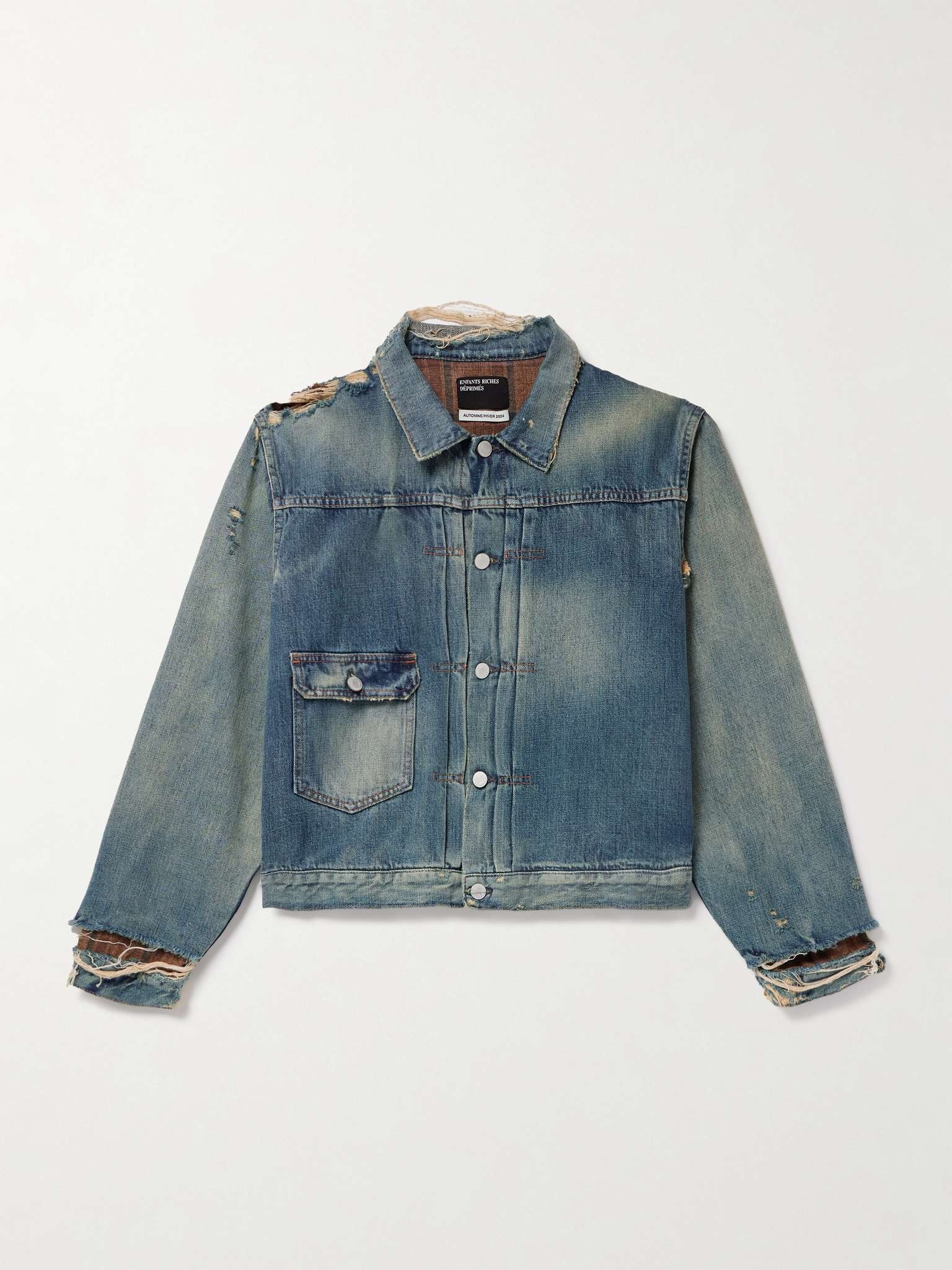 Distressed Panelled Denim Jacket - 1