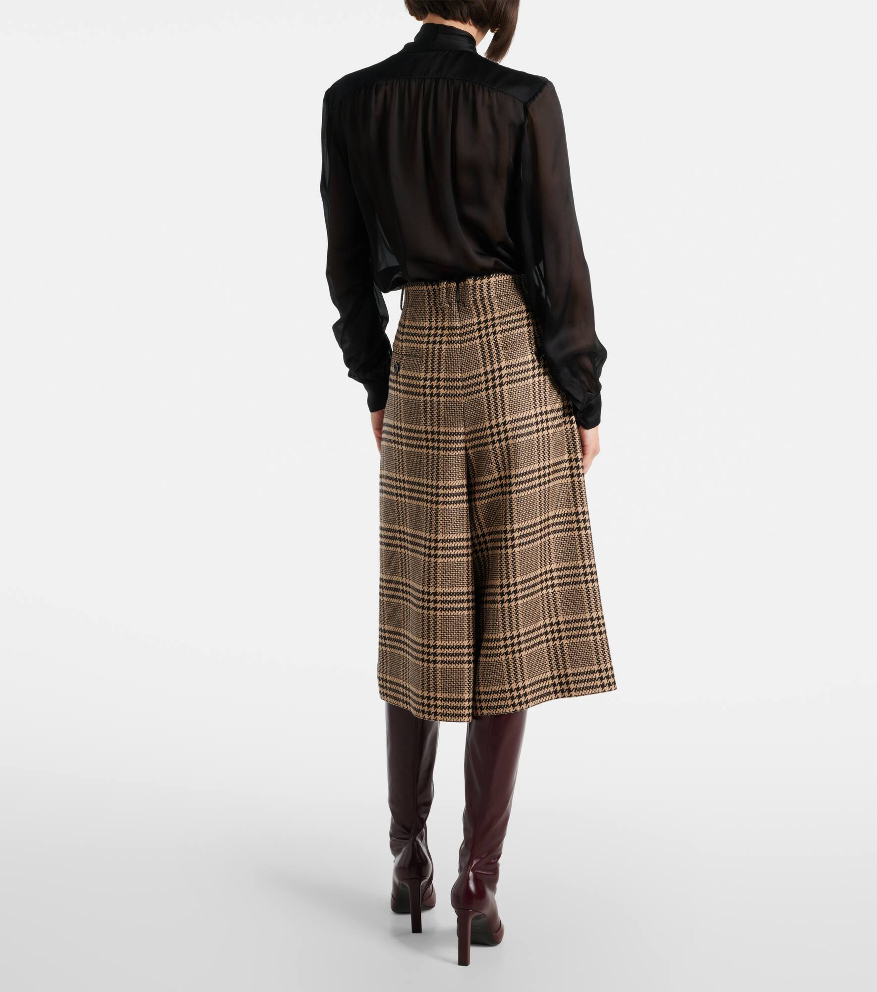 Mid-rise silk and cashmere culottes - 3