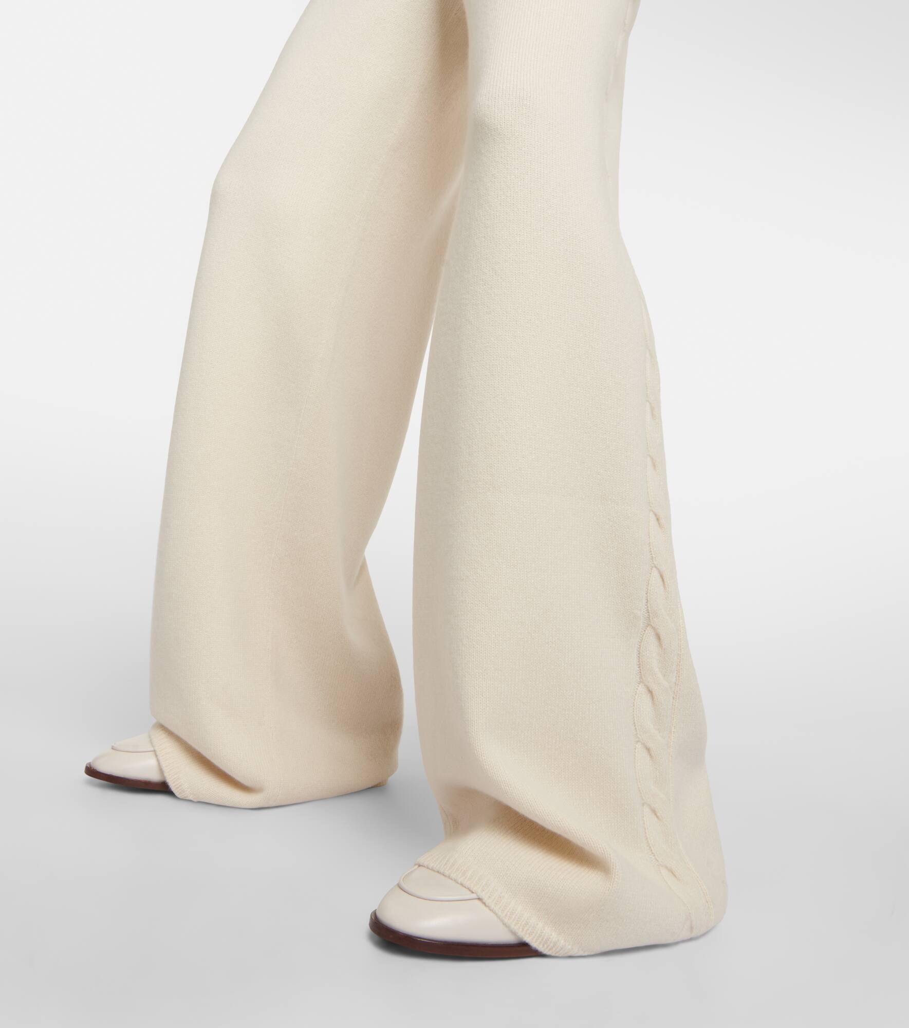 Napier high-rise cashmere wide-leg pants - 5