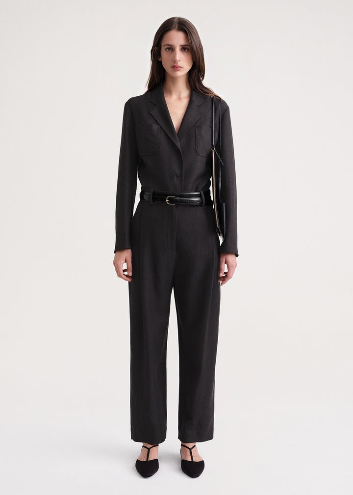 Deep pleat trousers charcoal melange - 2