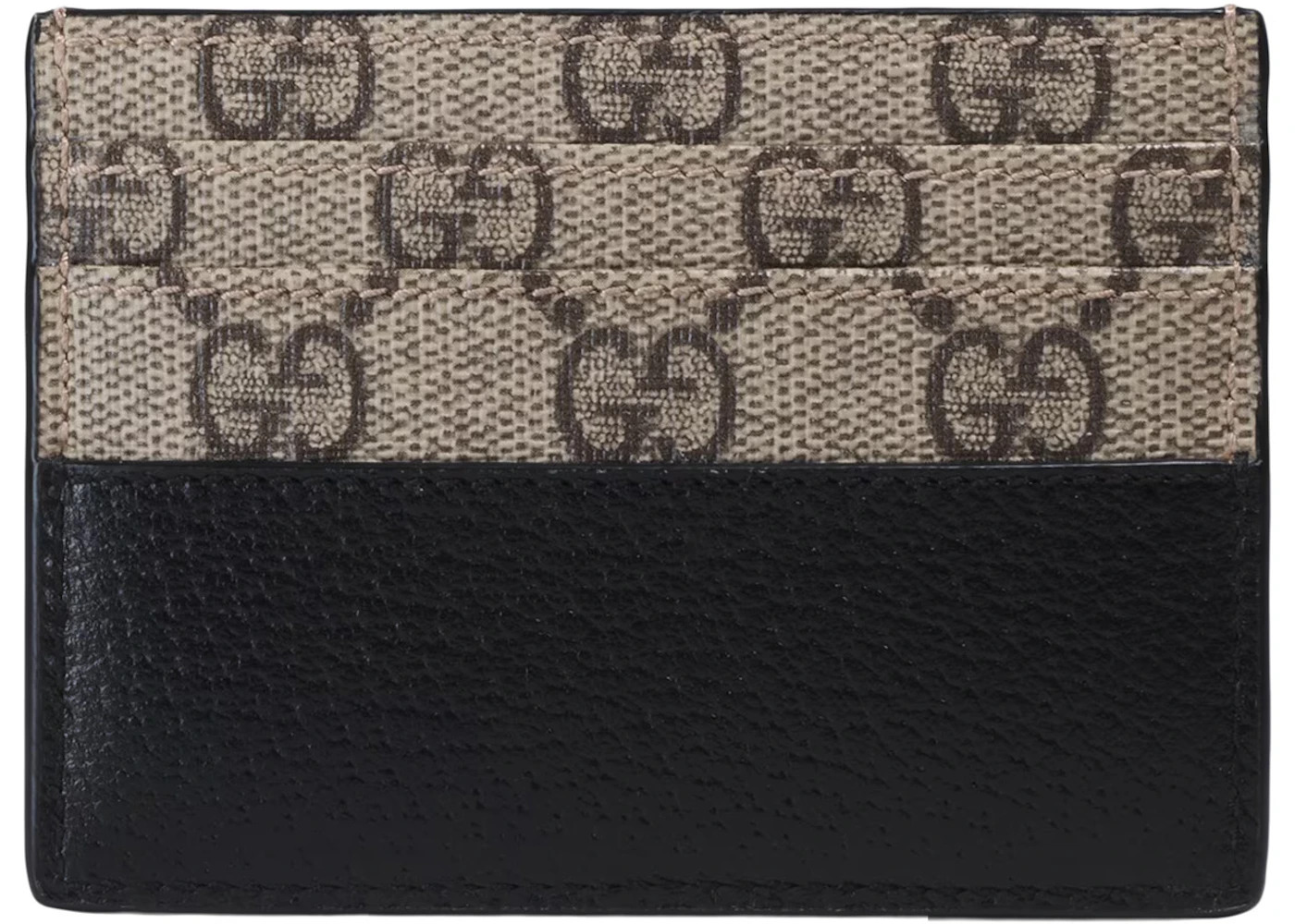 Gucci Card Case with Cut-Out Interlocking G Beige/Ebony - 2