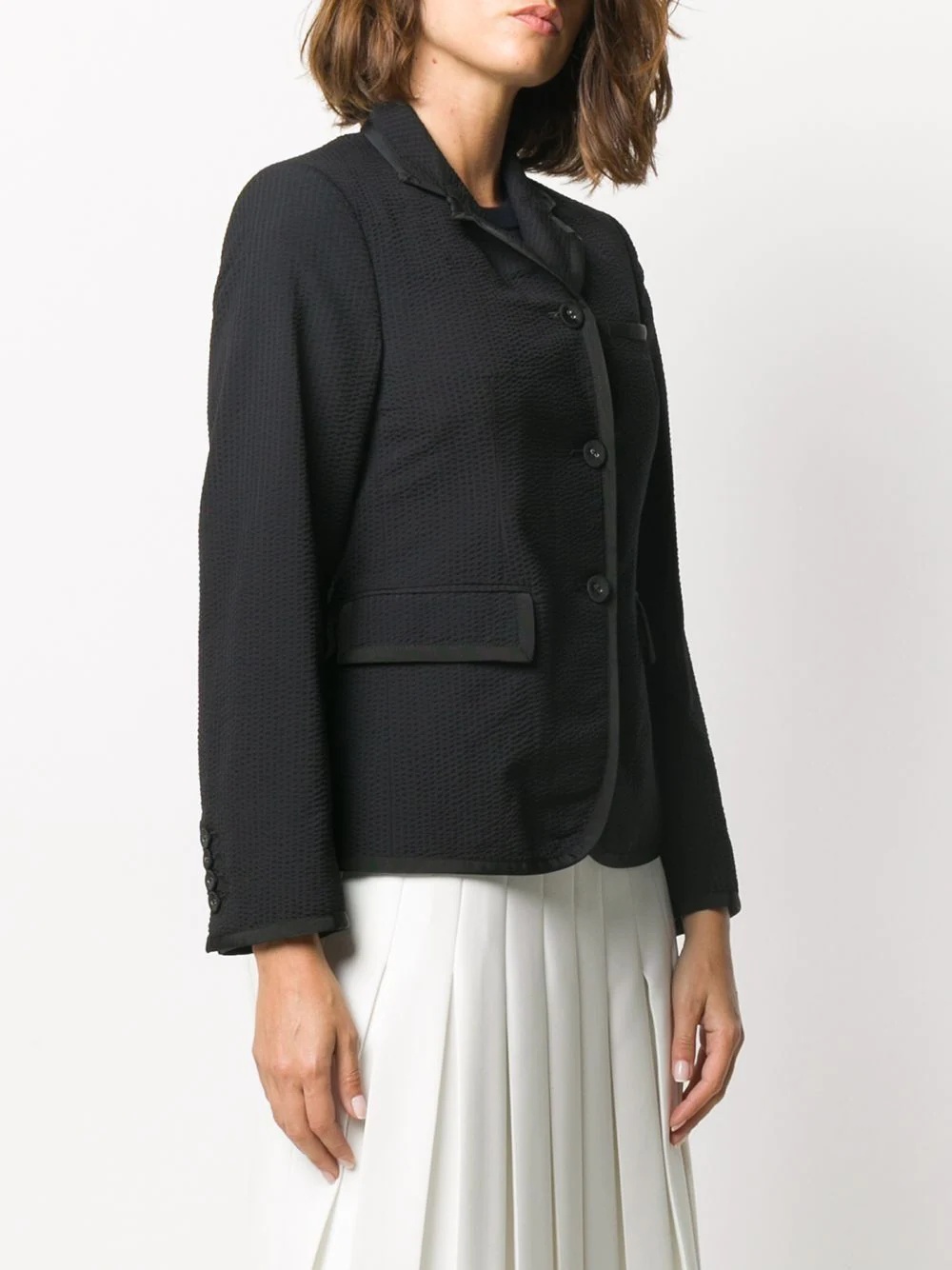 seersucker narrow shoulder jacket - 3