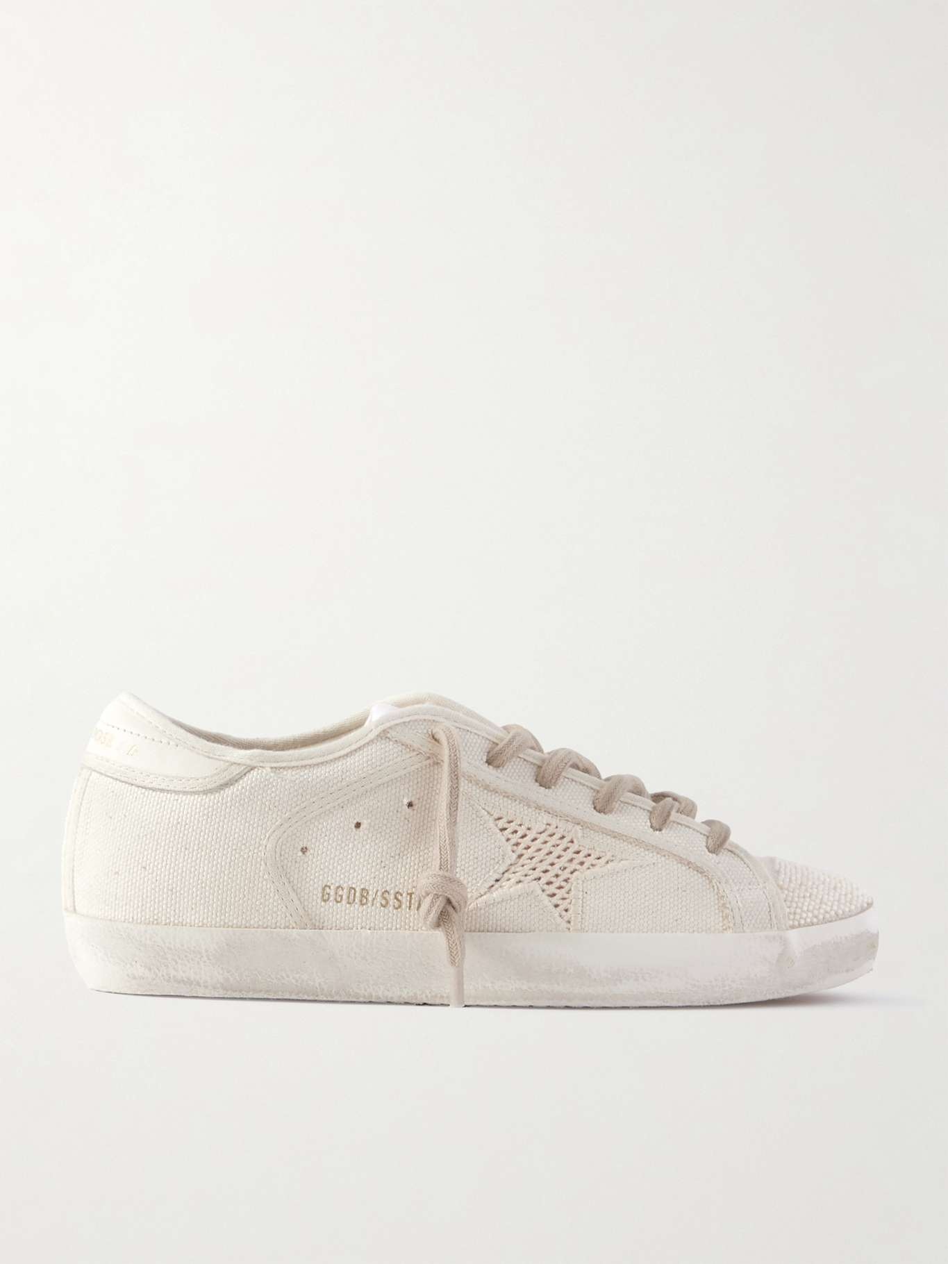Super-Star leather-trimmed bead-embellished canvas sneakers Off-white - 1