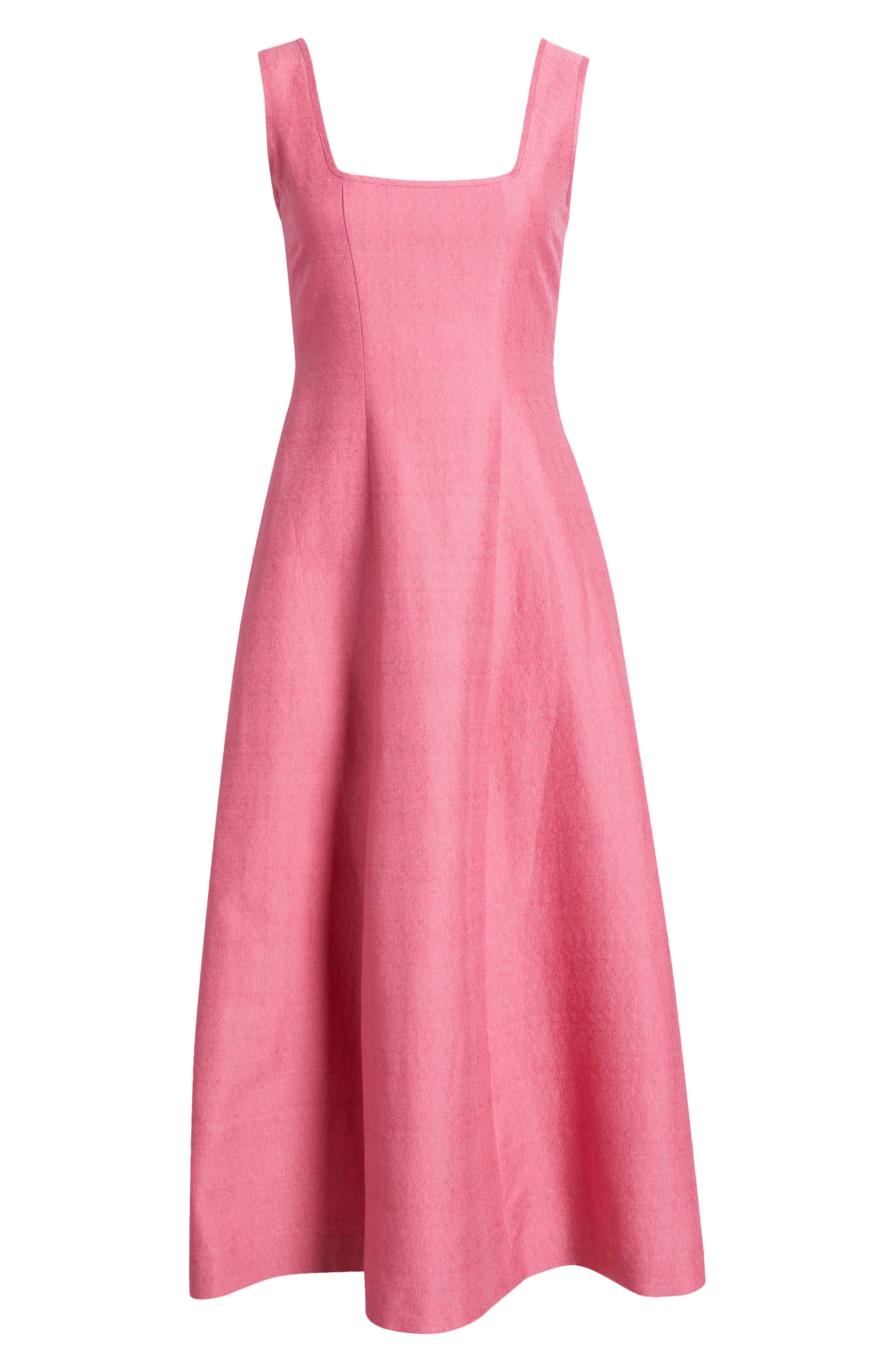 Cult Gaia Leigh A-Line Linen Blend Faille Midi Dress in Rosette at Nordstrom - 5