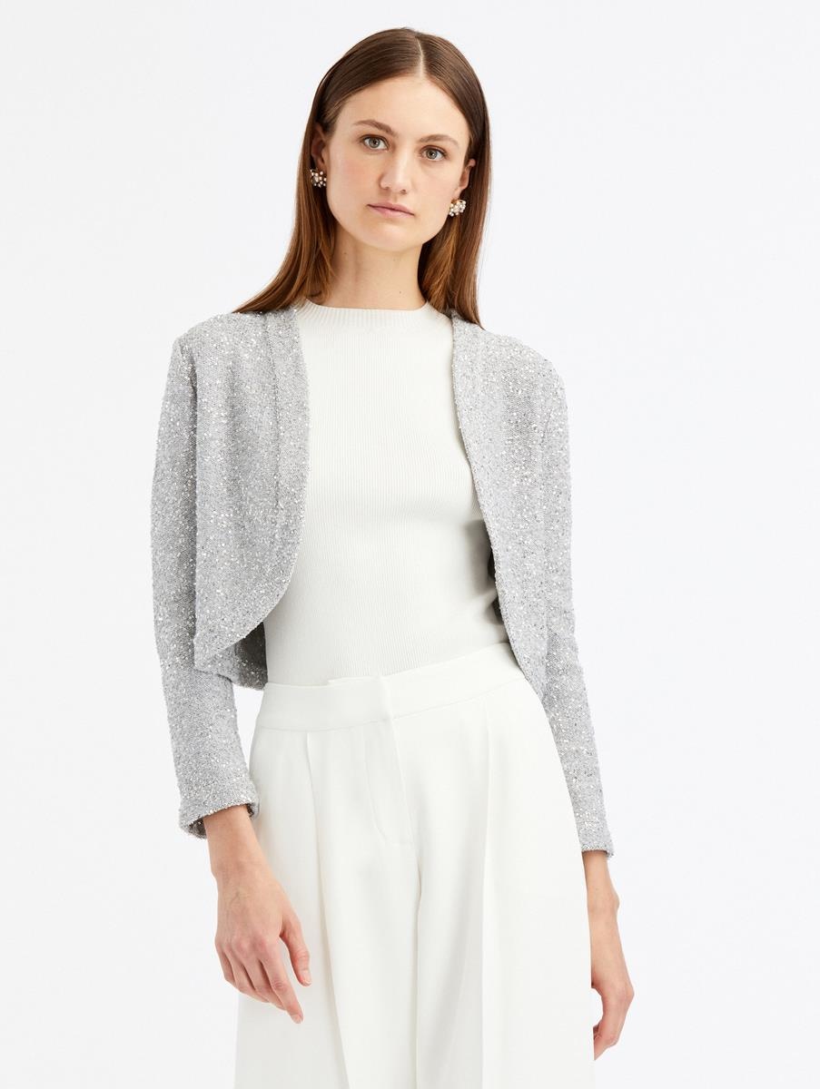 SEQUIN CASHMERE SILK BOLERO - 1