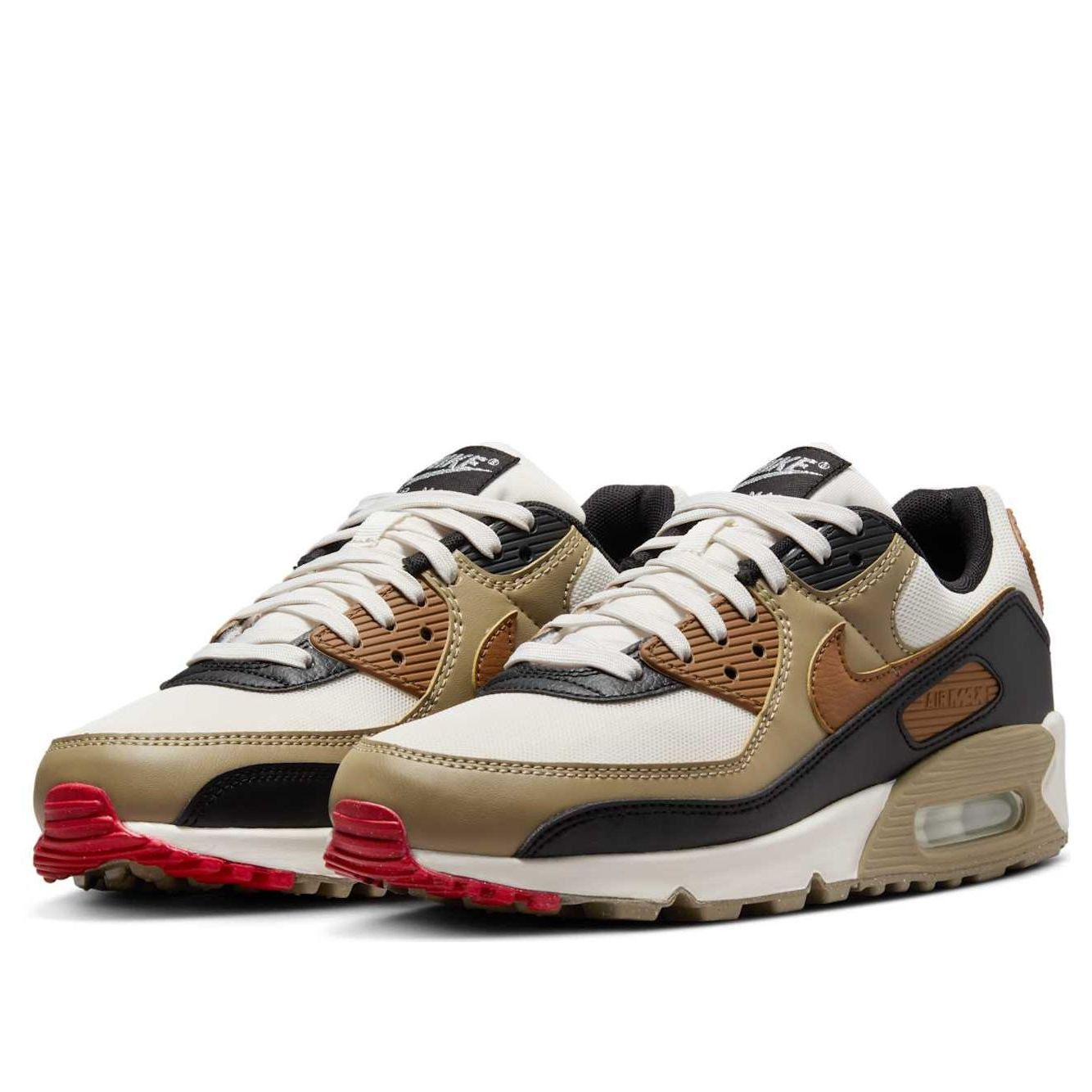 (WMNS) Nike Air Max 90 'Phantom Black Fire Red Light British Tan' DH8010-005 - 3