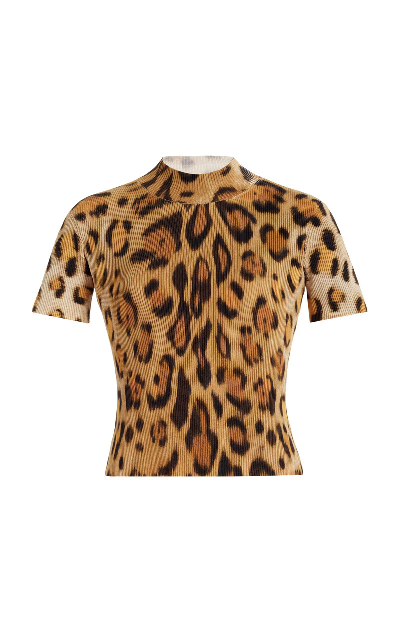Jaguar Knit Silk-Blend Pullover animal 1