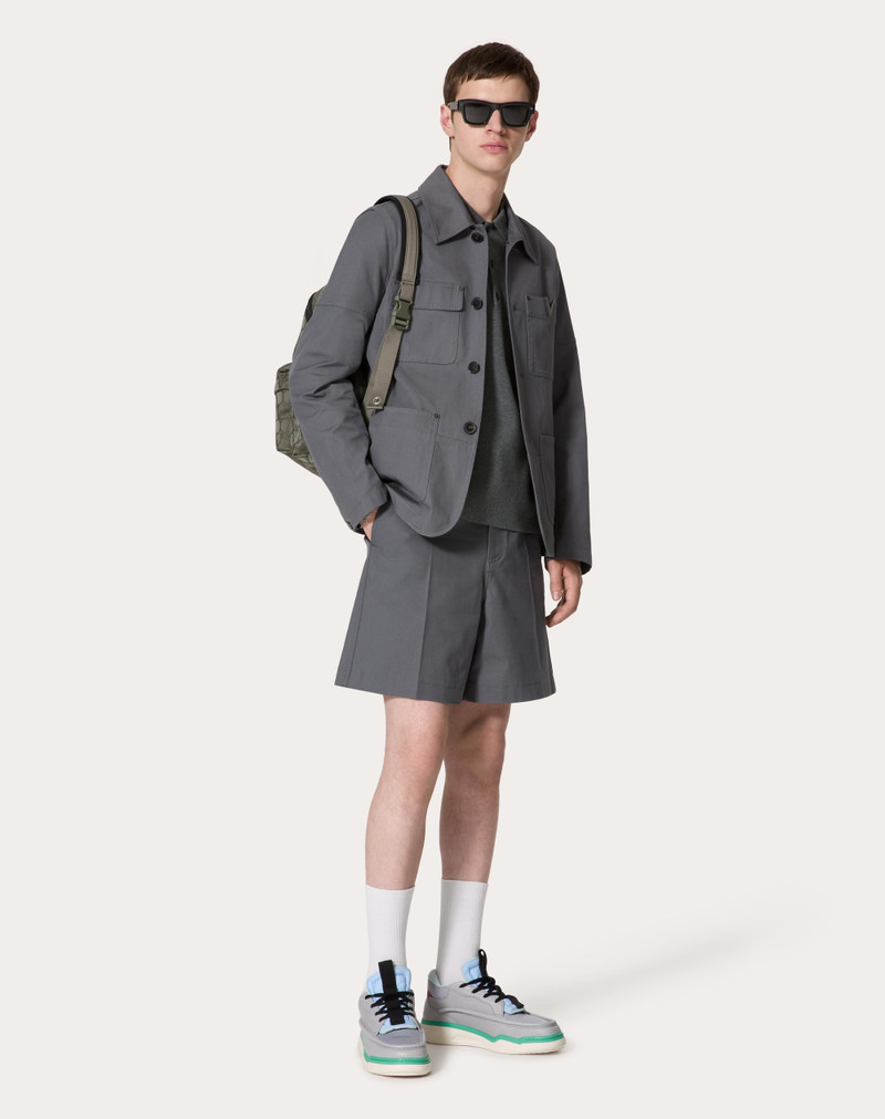 Valentino STRETCH COTTON CANVAS JACKET WITH METALLIC V DETAIL outlook